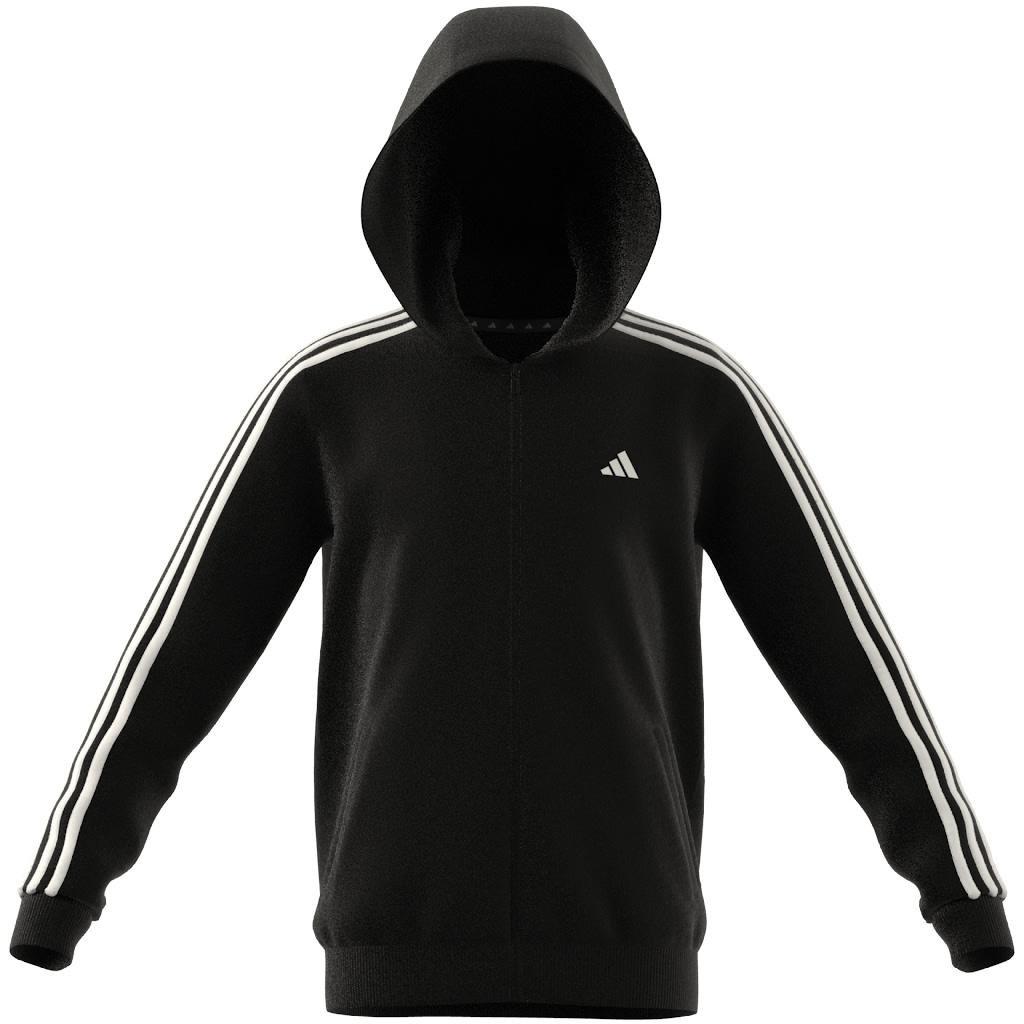 Kids 3-Stripes Regular-Fit Full-Zip Hoodie, Black, A901_ONE, large image number 7