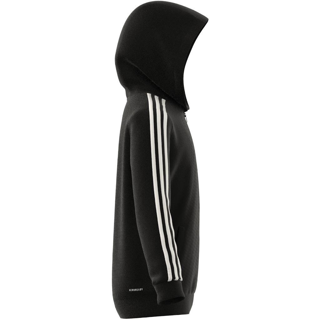 Kids 3-Stripes Regular-Fit Full-Zip Hoodie, Black, A901_ONE, large image number 9