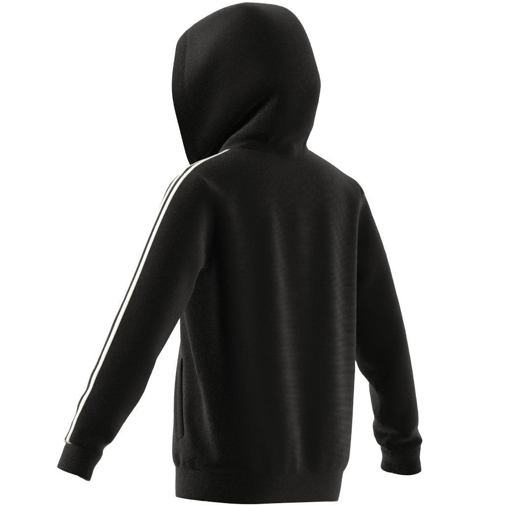 Kids 3-Stripes Regular-Fit Full-Zip Hoodie, Black, A901_ONE, large image number 11