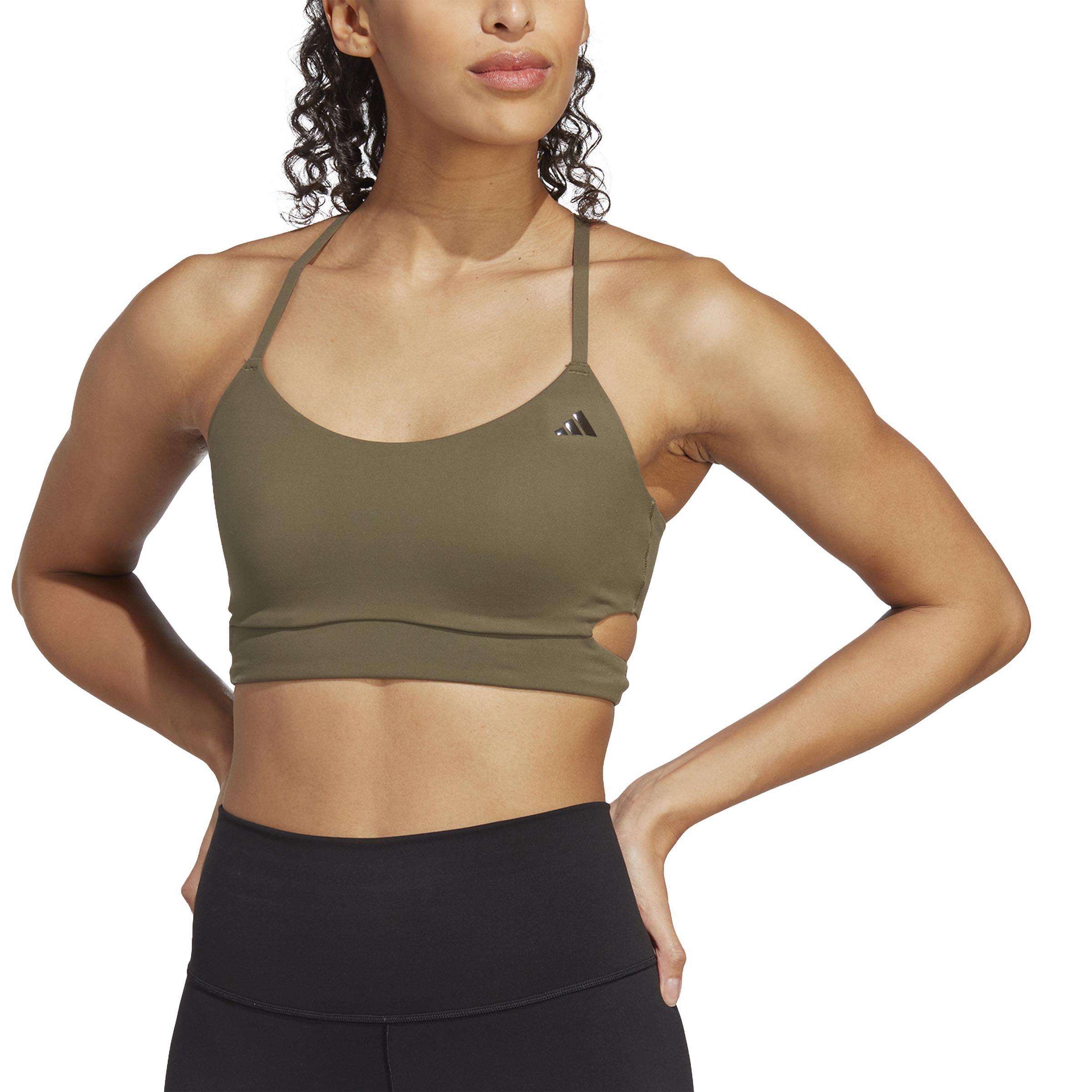 Yoga Studio Light-Support Longline Bra, Green, A901_ONE, large image number 0