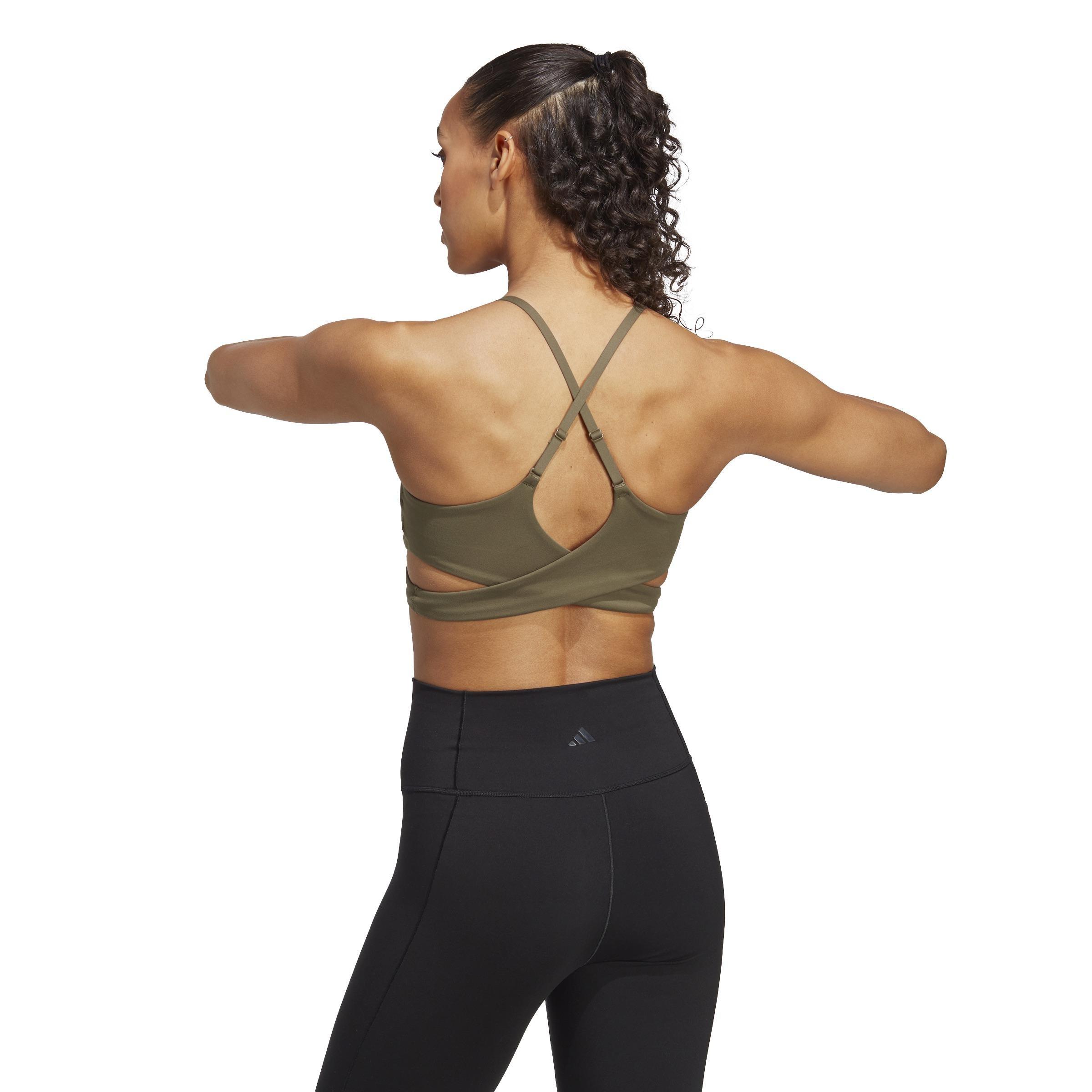 Yoga Studio Light-Support Longline Bra, Green, A901_ONE, large image number 4