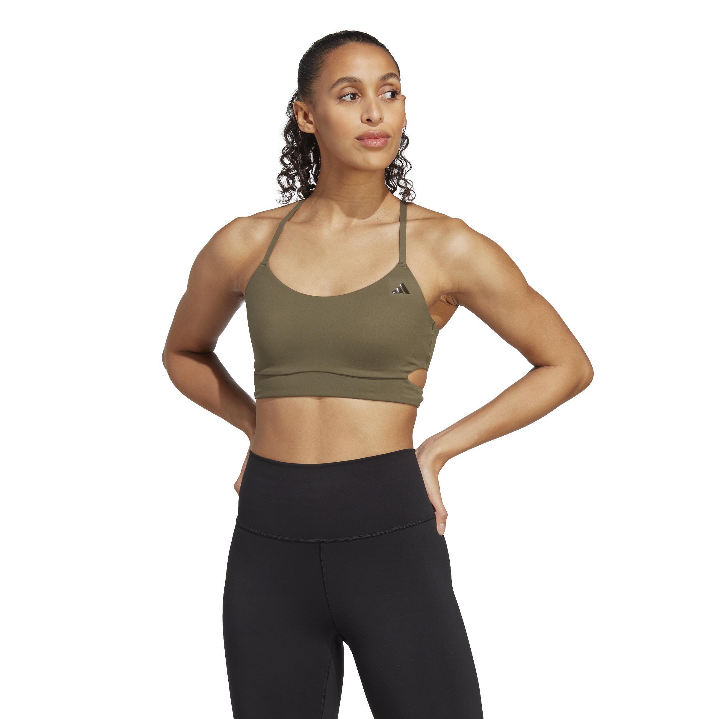 Yoga Studio Light-Support Longline Bra, Green, A901_ONE, large image number 7