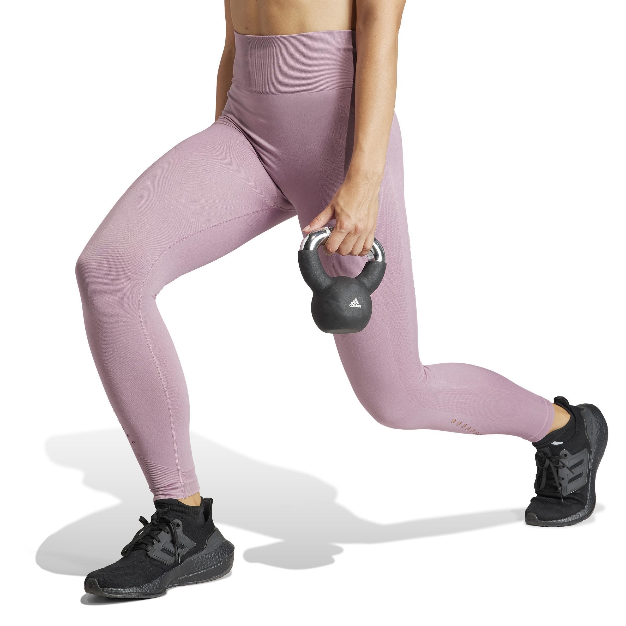 Yoga Seamless 7/8 Leggings, Pink, A901_ONE, large image number 6