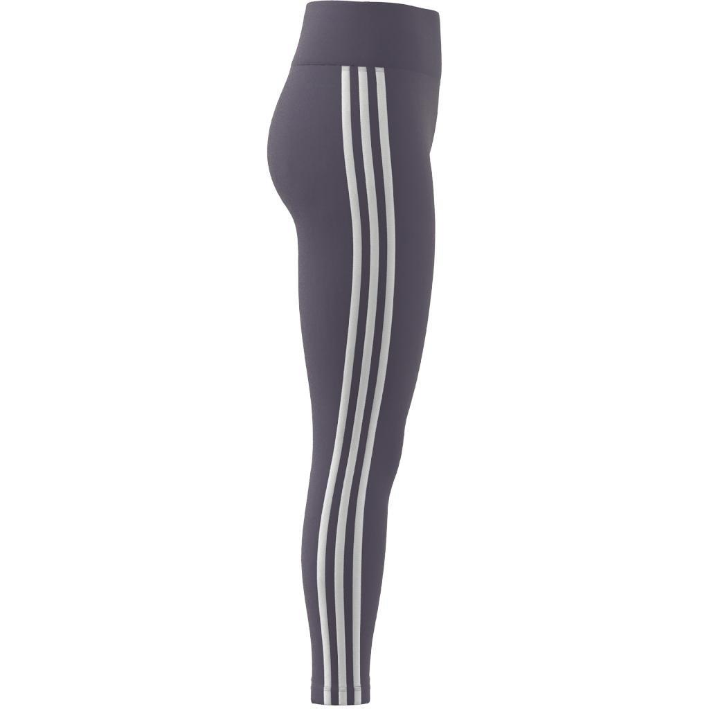 Train Essentials 3-Stripes High-Waisted 7/8 Leggings, Purple, A901_ONE, large image number 8
