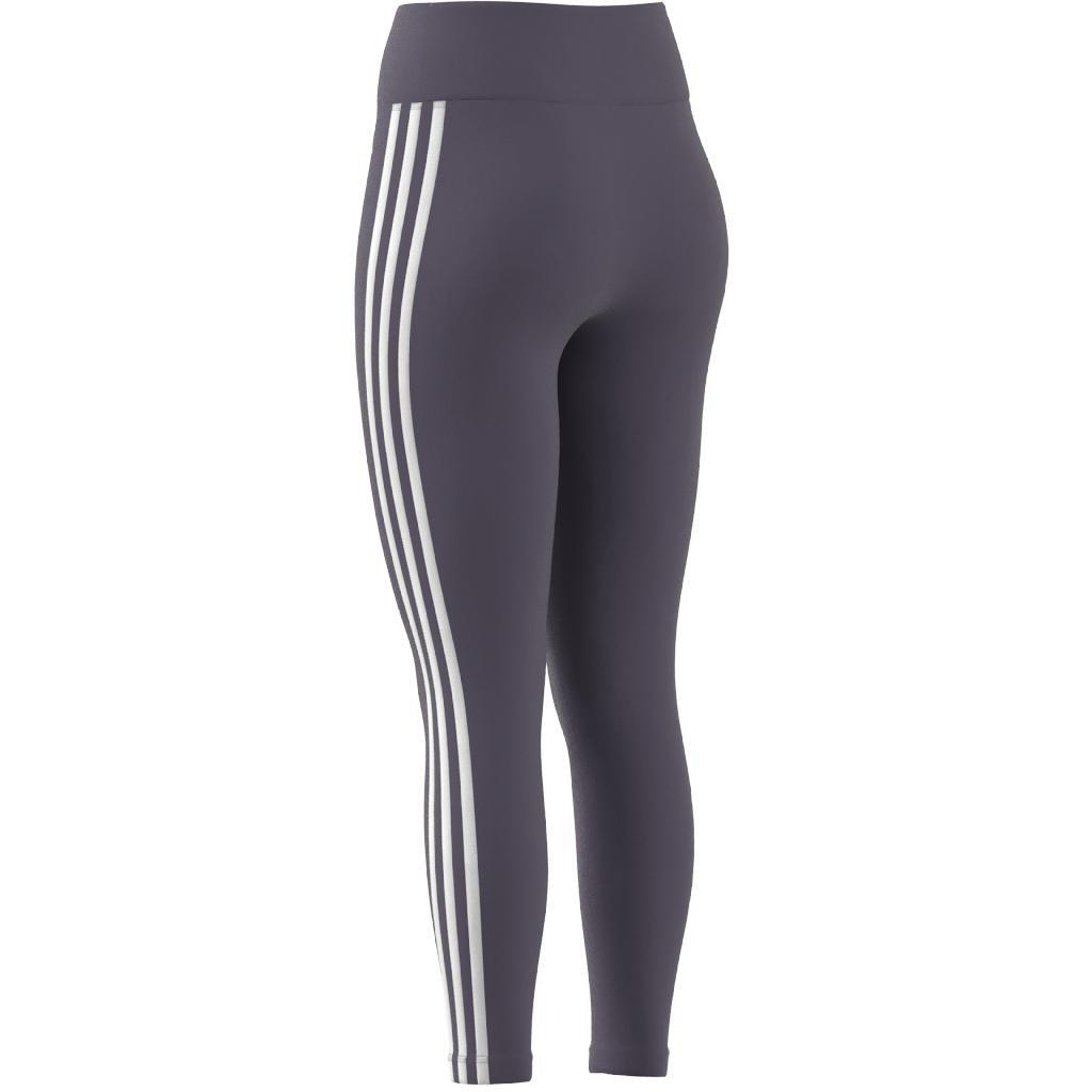 Train Essentials 3-Stripes High-Waisted 7/8 Leggings, Purple, A901_ONE, large image number 10