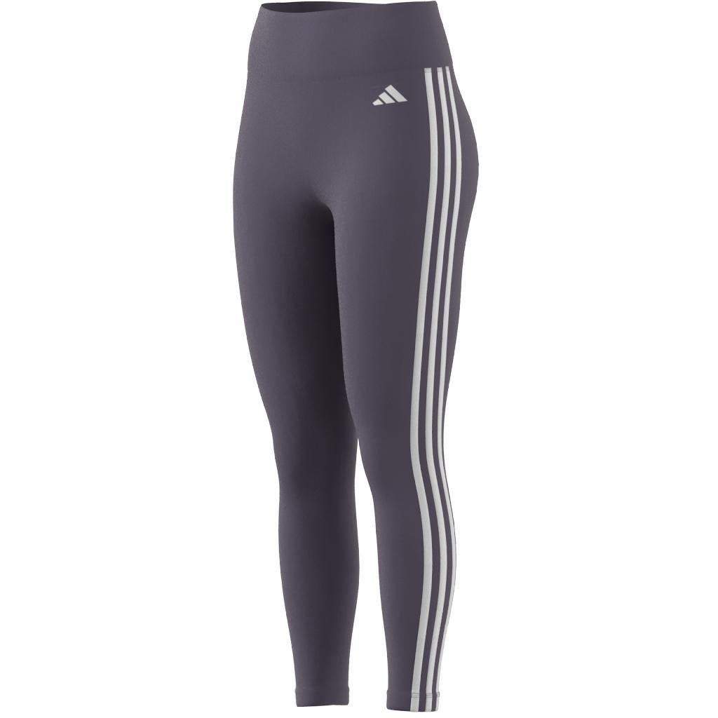 Train Essentials 3-Stripes High-Waisted 7/8 Leggings, Purple, A901_ONE, large image number 11
