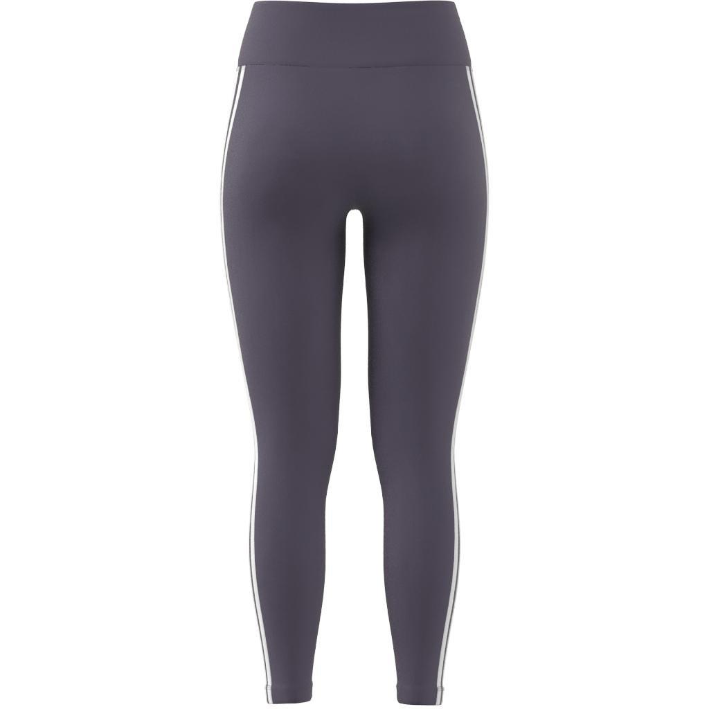 Train Essentials 3-Stripes High-Waisted 7/8 Leggings, Purple, A901_ONE, large image number 13