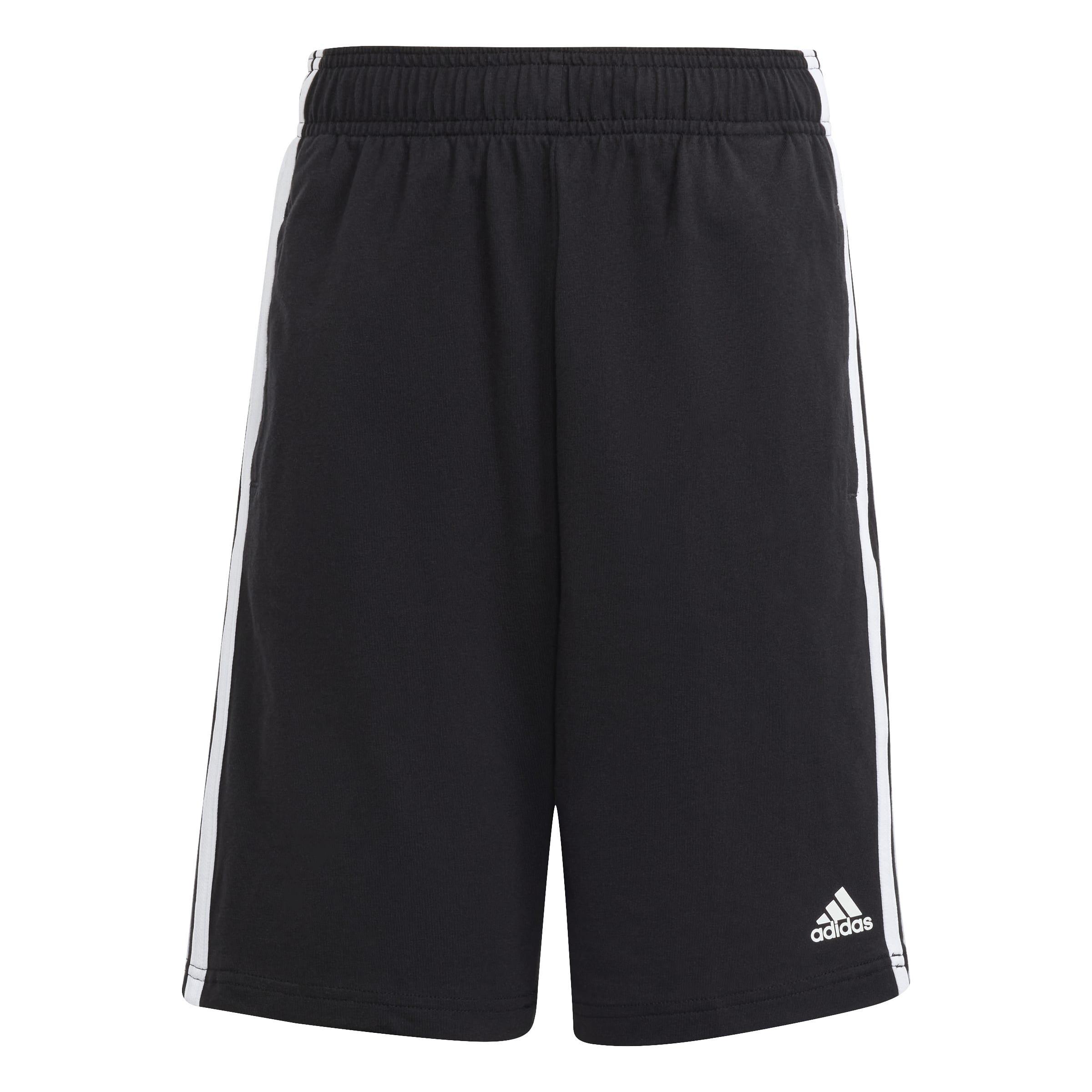 Unisex Kids Essentials 3-Stripes Knit Shorts, Black