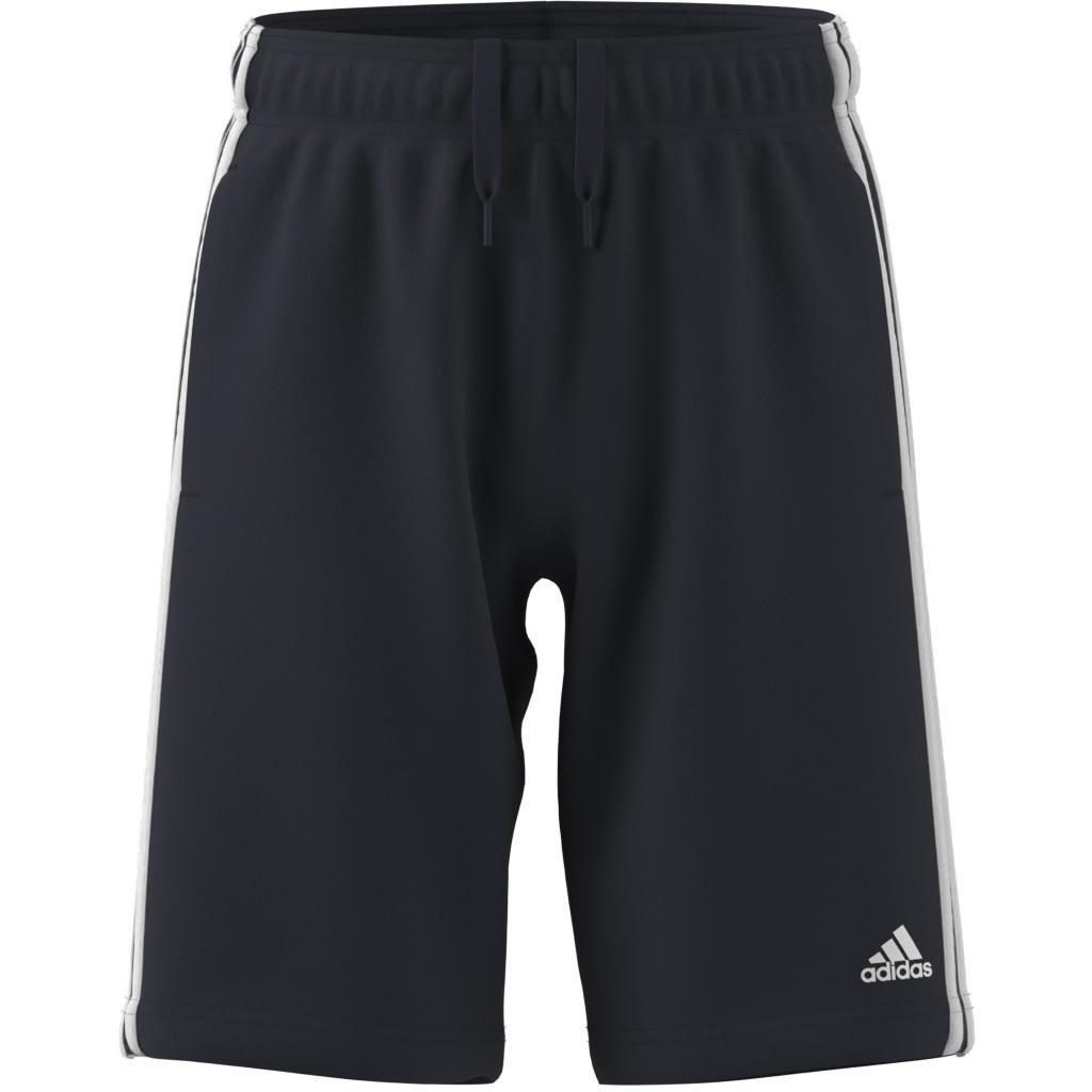 Unisex Kids Essentials 3-Stripes Knit Shorts, Blue, A901_ONE, large image number 9