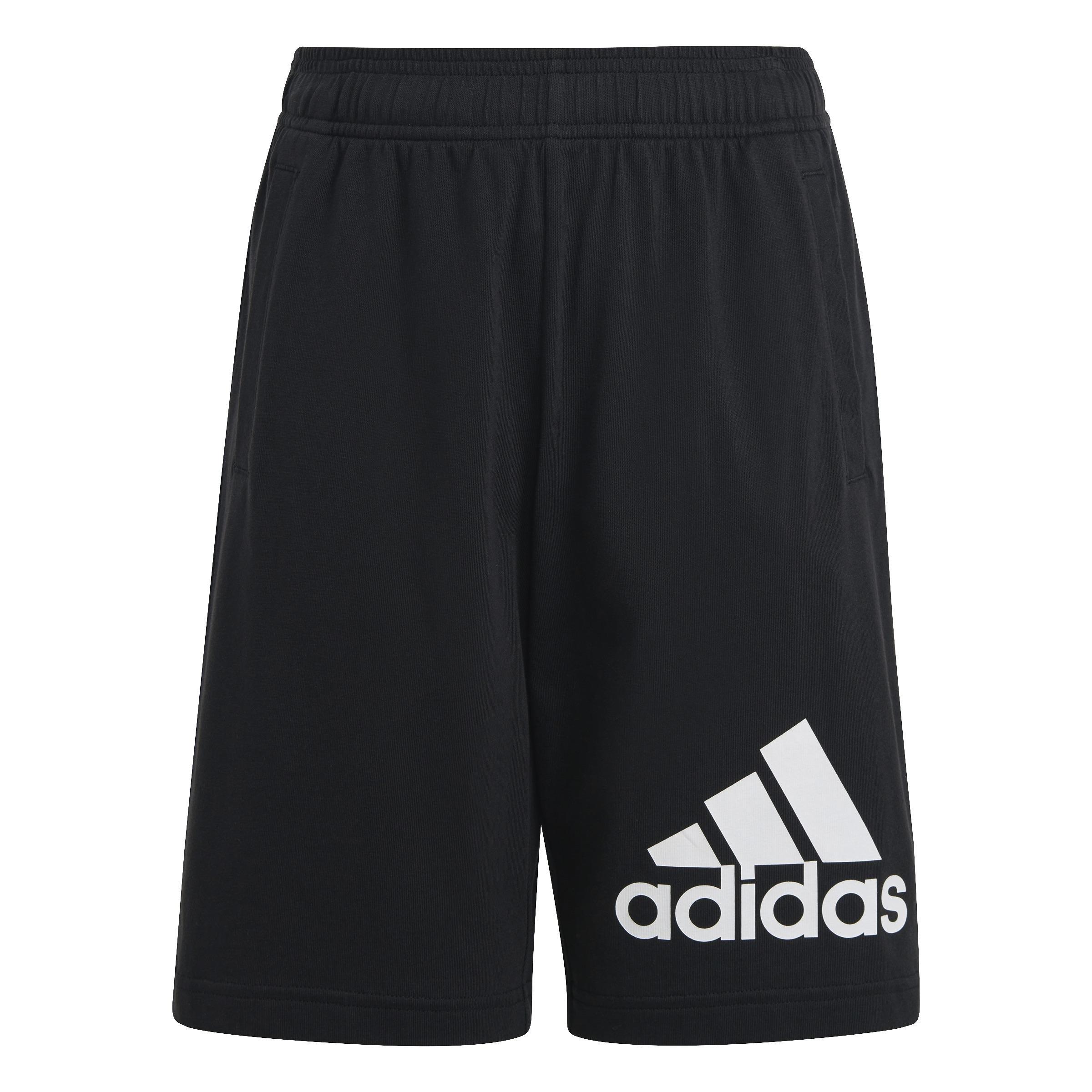 Unisex Kids Essentials Big Logo Cotton Shorts, Black, , large image number 1