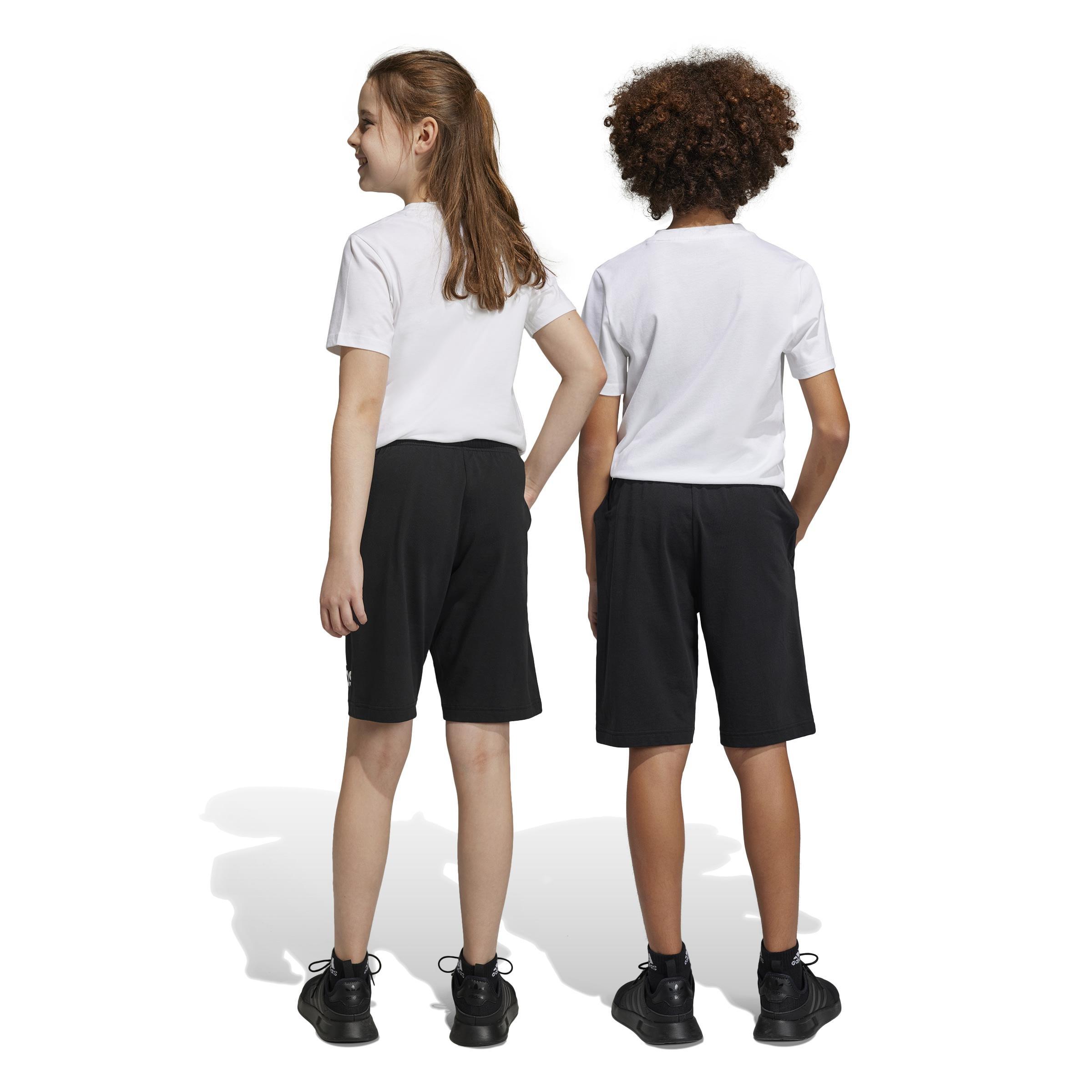 Unisex Kids Essentials Big Logo Cotton Shorts, Black, , large image number 3