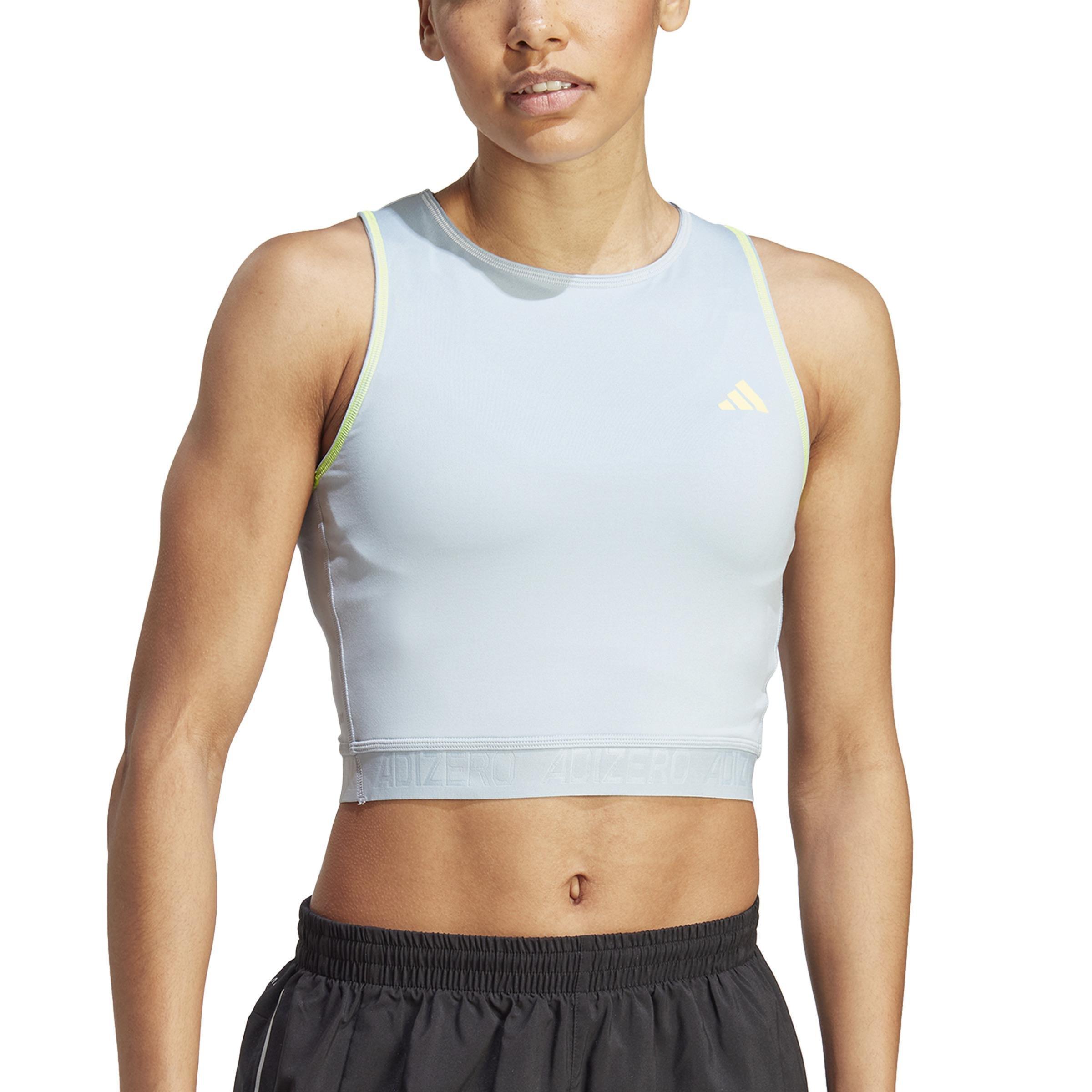 Adizero Running Crop Tank Top, Blue, , large image number 2