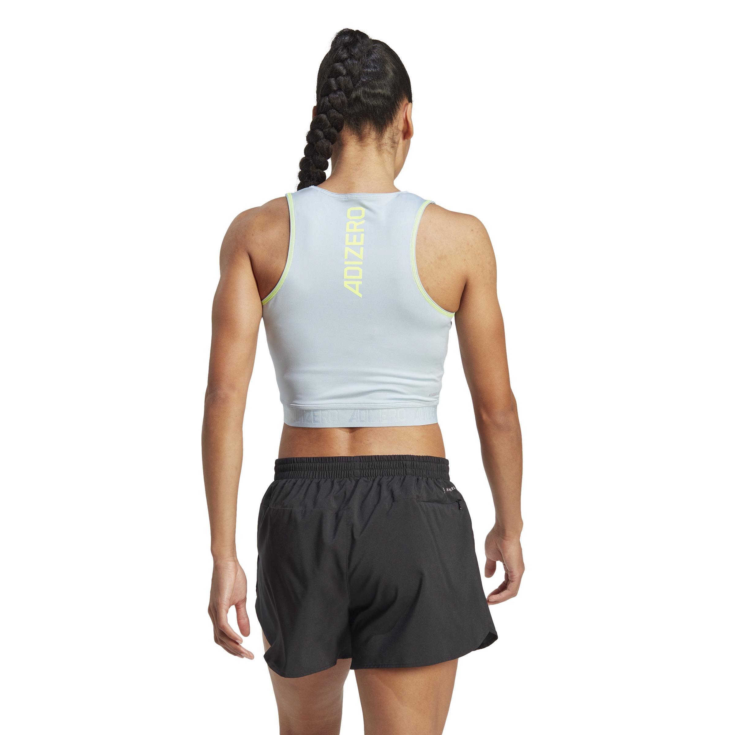 Adizero Running Crop Tank Top, Blue, , large image number 3