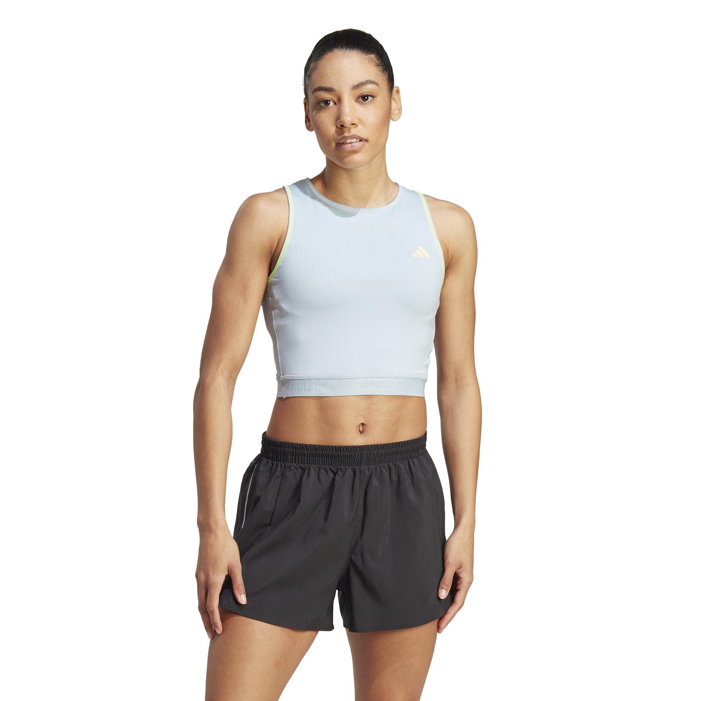 Adizero Running Crop Tank Top, Blue, , large image number 6