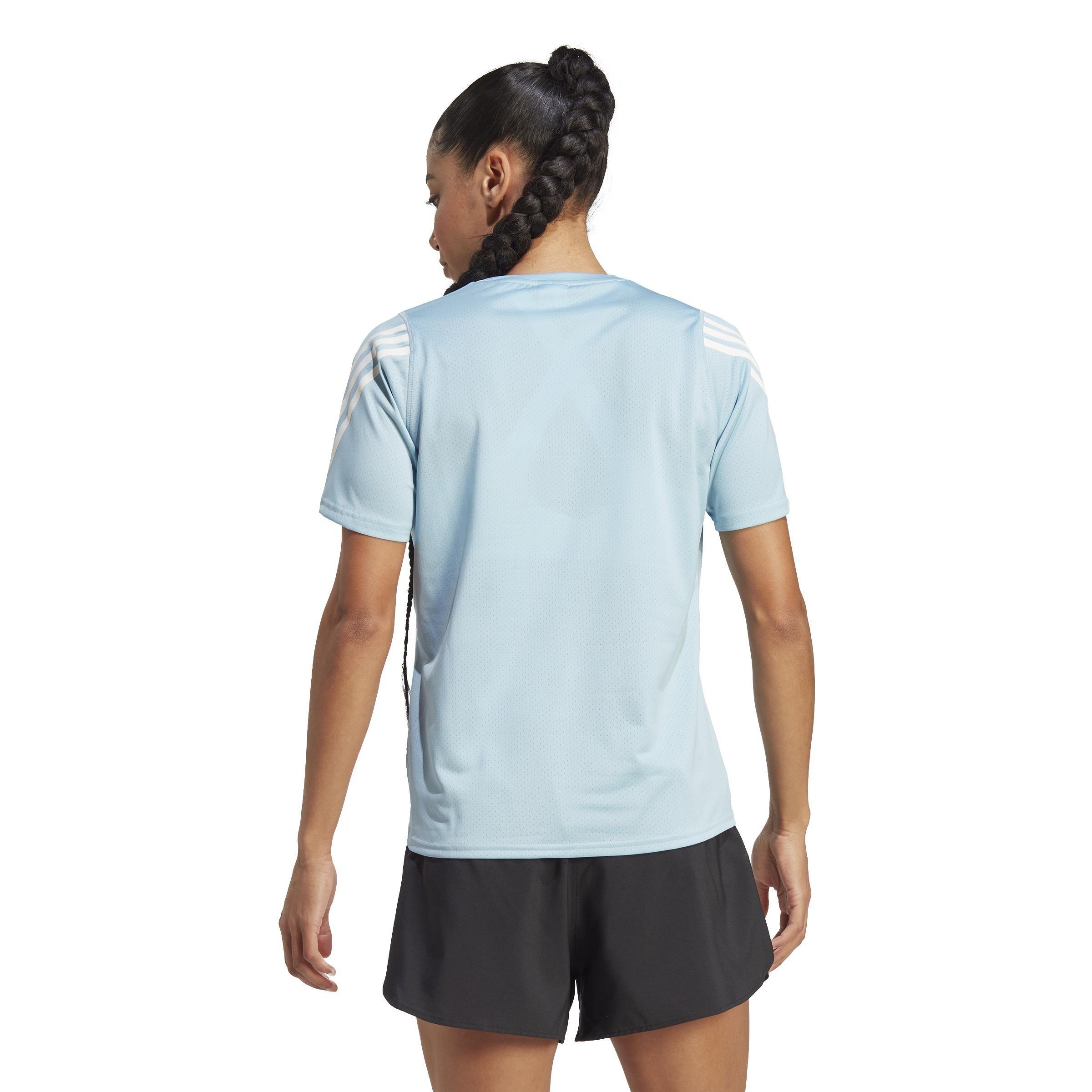 Run Icons 3-Stripes Low-Carbon Running T-Shirt, Blue, A901_ONE, large image number 3