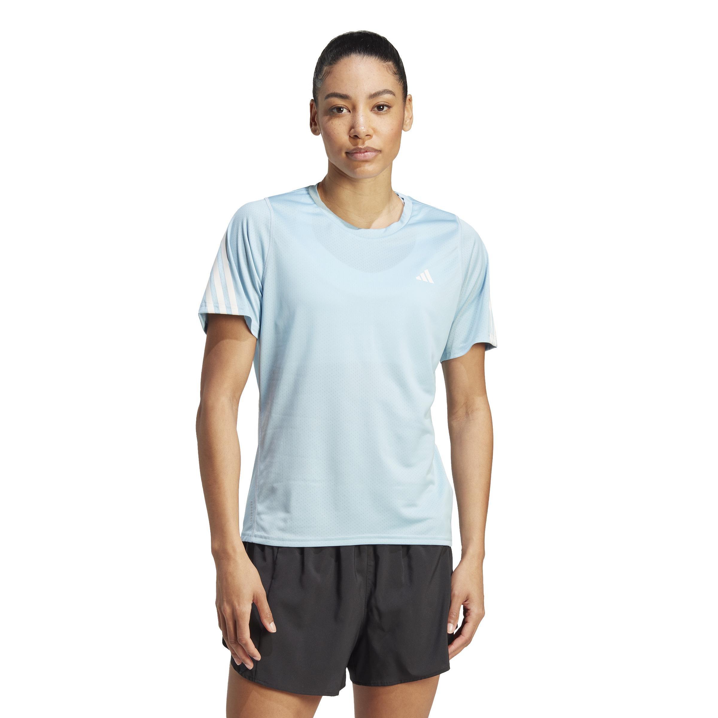 Run Icons 3-Stripes Low-Carbon Running T-Shirt, Blue, A901_ONE, large image number 6