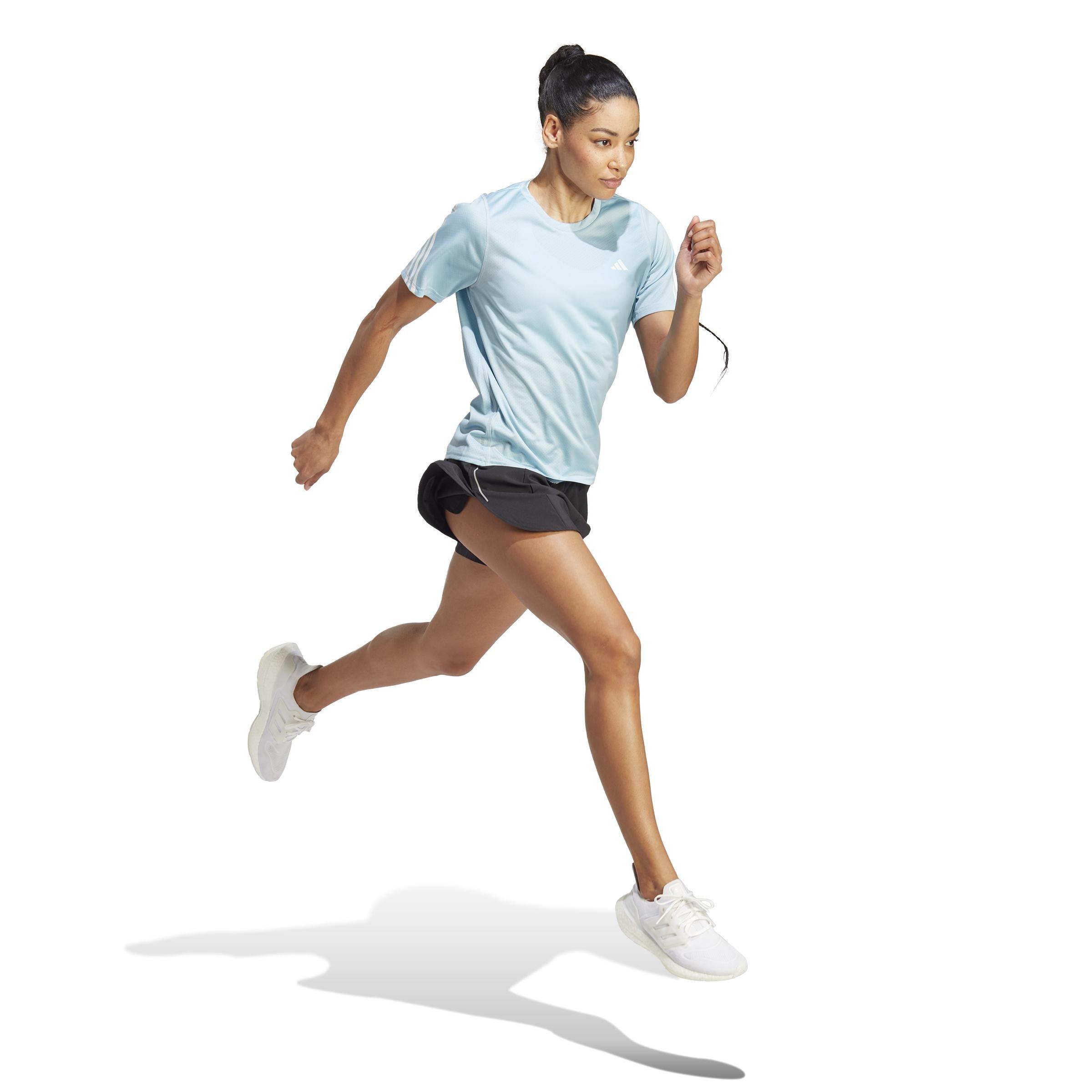 Run Icons 3-Stripes Low-Carbon Running T-Shirt, Blue, A901_ONE, large image number 10