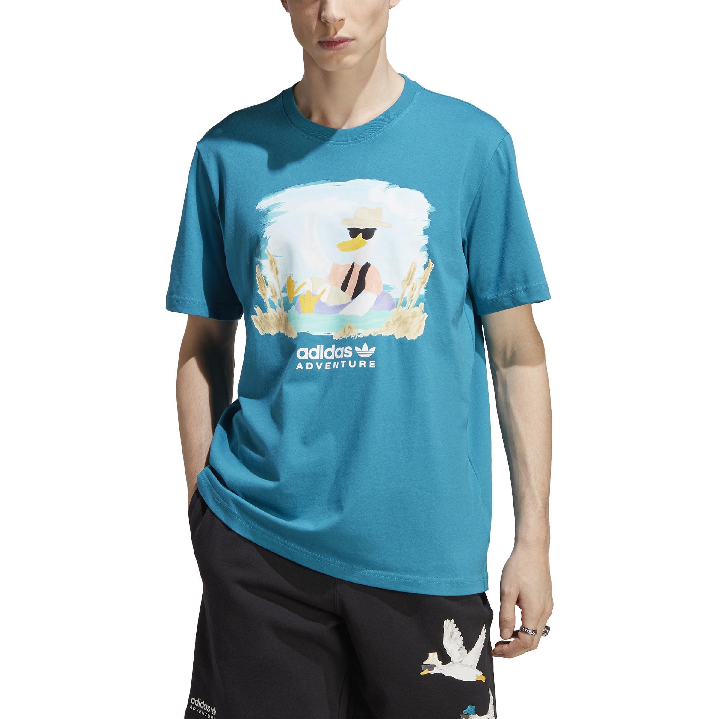 adidas Adventure Graphic T-Shirt, Turquoise, A901_ONE, large image number 2