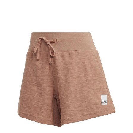 Women Lounge Terry Loop Shorts, Brown, A901_ONE, large image number 0