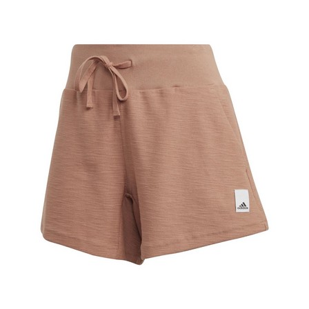 Women Lounge Terry Loop Shorts, Brown, A901_ONE, large image number 1