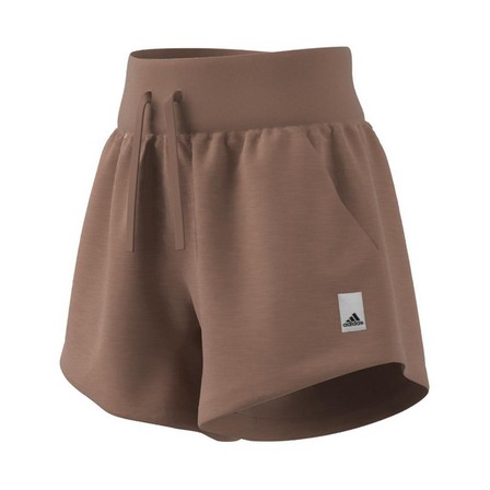 Women Lounge Terry Loop Shorts, Brown, A901_ONE, large image number 12