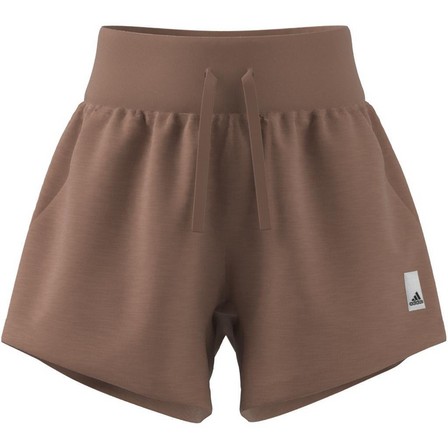 Women Lounge Terry Loop Shorts, Brown, A901_ONE, large image number 13
