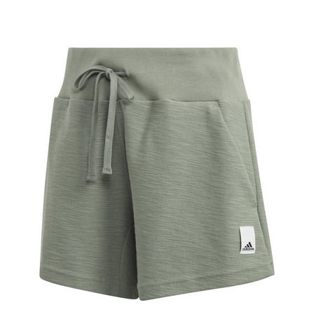 Women Lounge Terry Loop Shorts, Green, A901_ONE, large image number 1