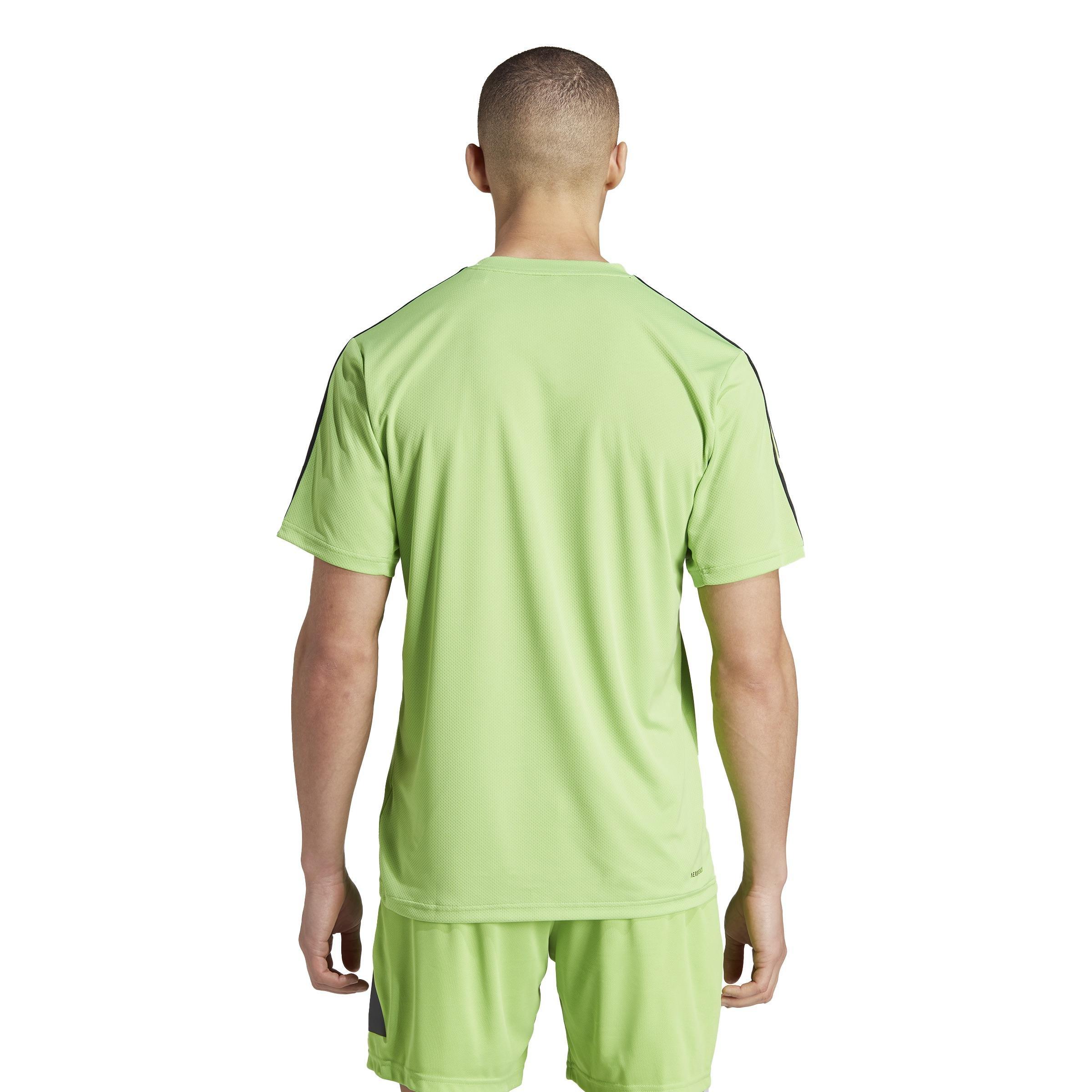 Train Essentials 3-Stripes Training T-Shirt, Green, A901_ONE, large image number 3