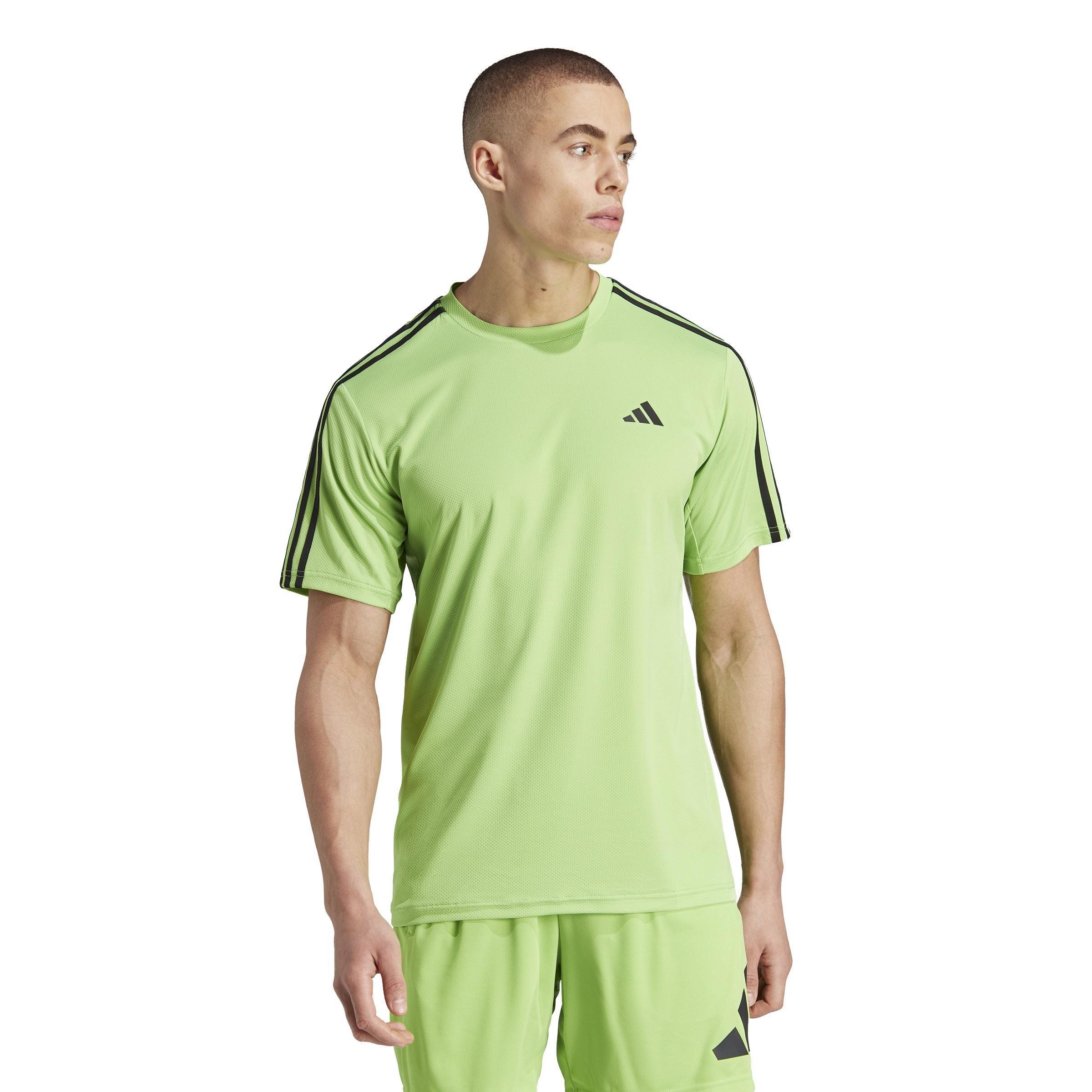 Train Essentials 3-Stripes Training T-Shirt, Green, A901_ONE, large image number 7