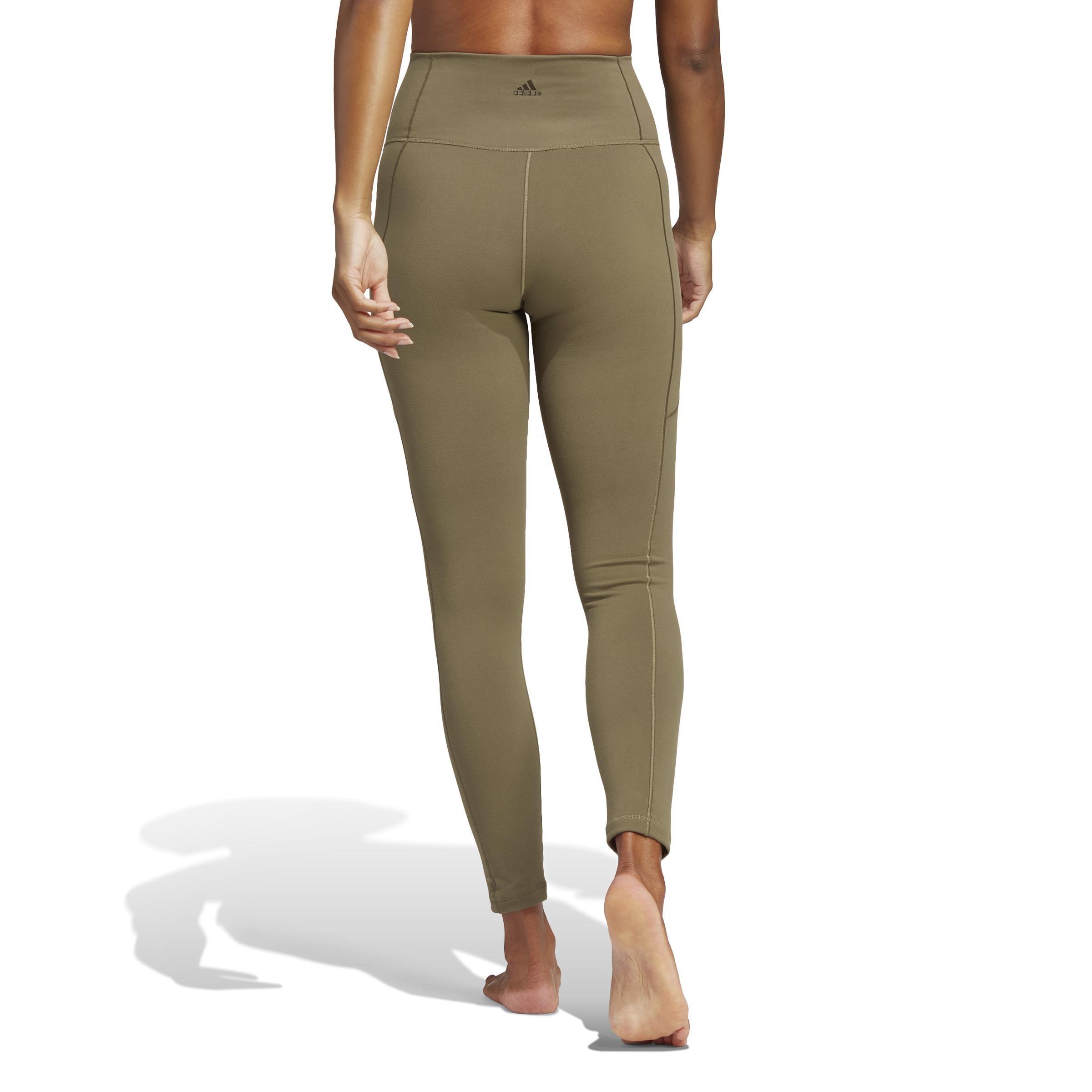 adidas Yoga Studio 7/8 Leggings, Green, A901_ONE, large image number 2