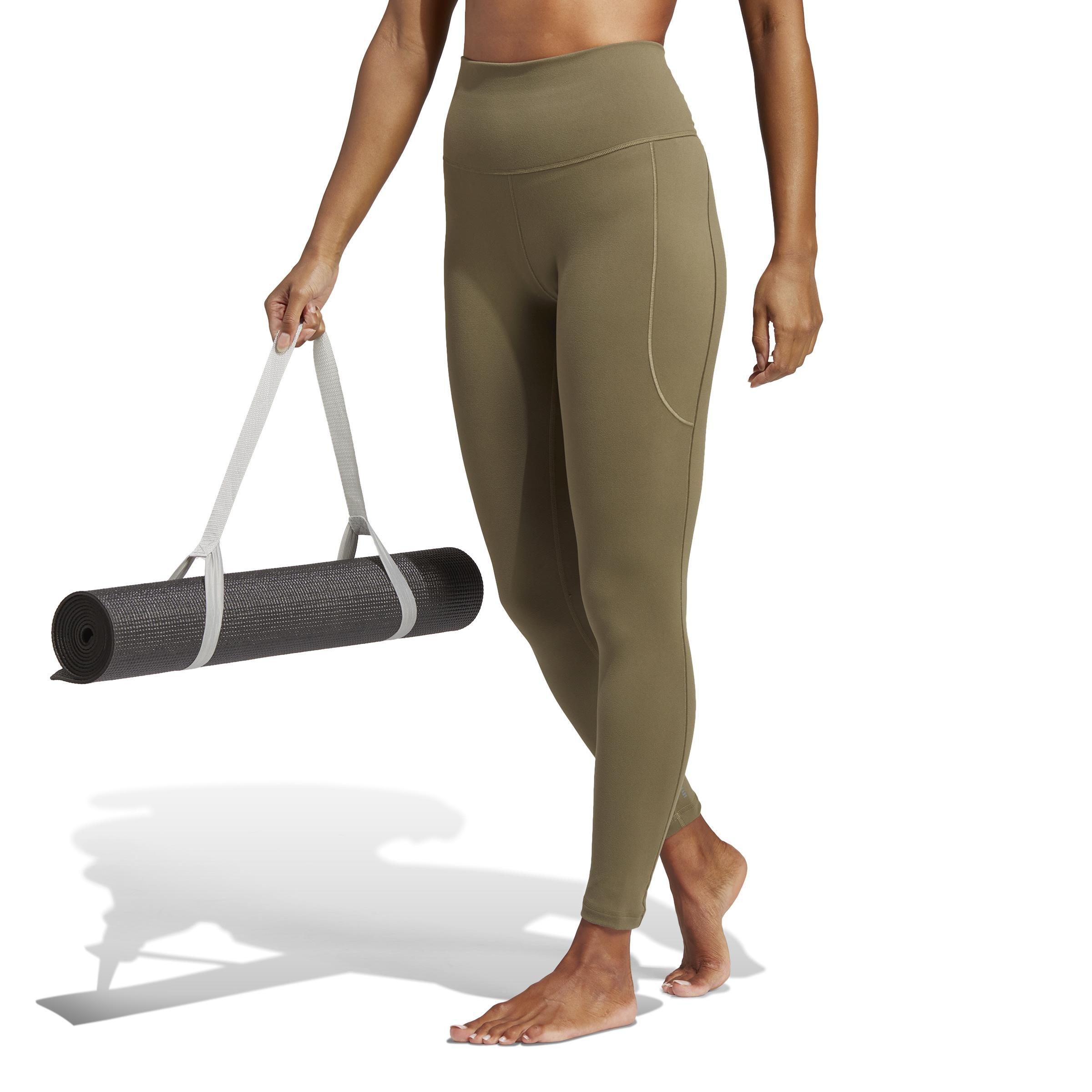 adidas Yoga Studio 7/8 Leggings, Green, A901_ONE, large image number 5