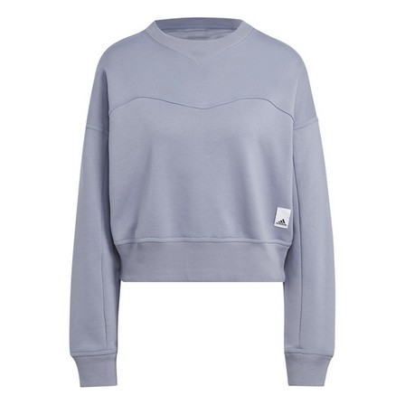 Women Lounge Fleece Sweatshirt, Purple, A901_ONE, large image number 2