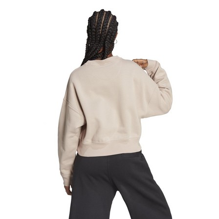 Women Lounge Fleece Sweatshirt, Brown, A901_ONE, large image number 5