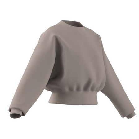 Women Lounge Fleece Sweatshirt, Brown, A901_ONE, large image number 14