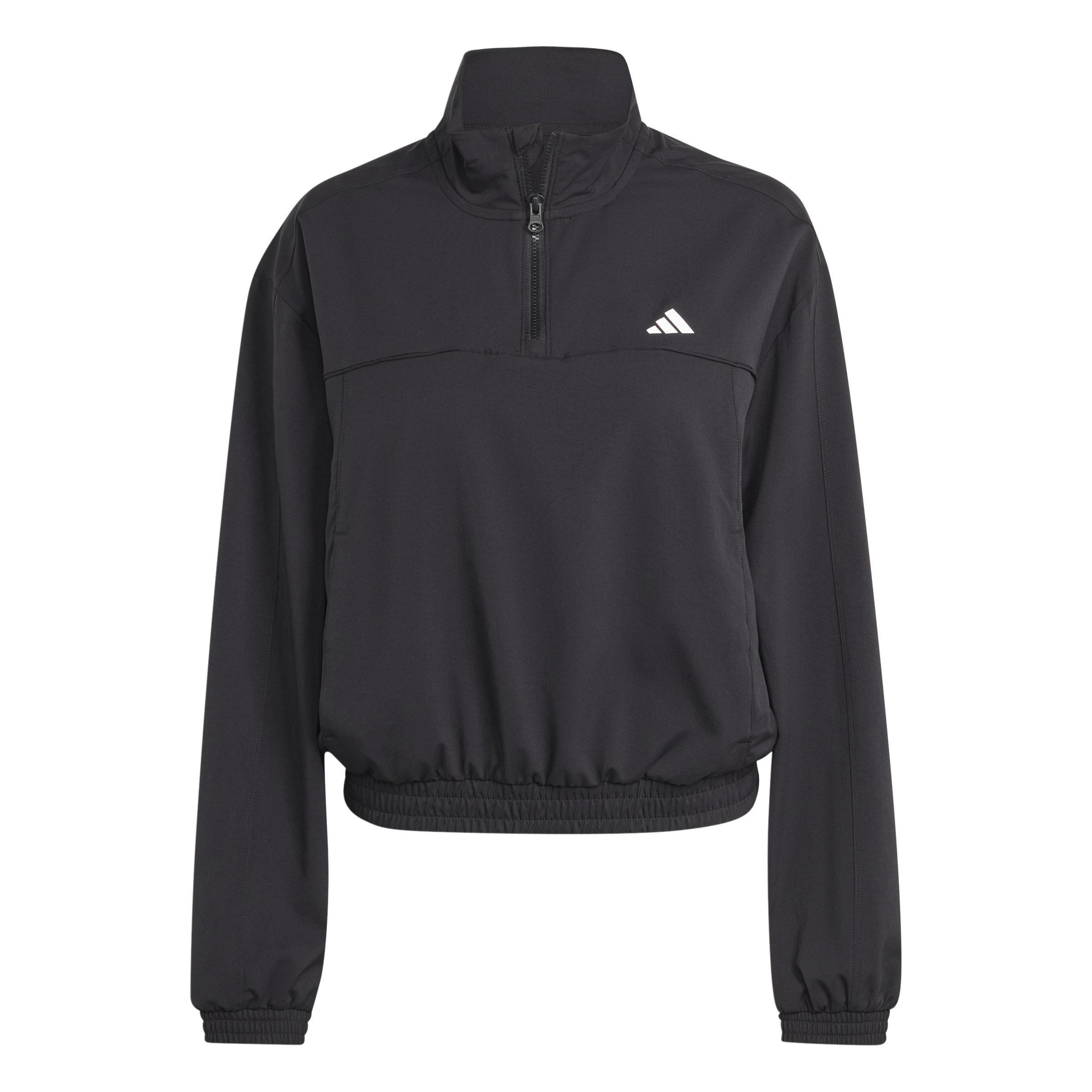 AEROREADY Train Essentials Woven Quarter-Zip Track Jacket, Black, , large image number 0