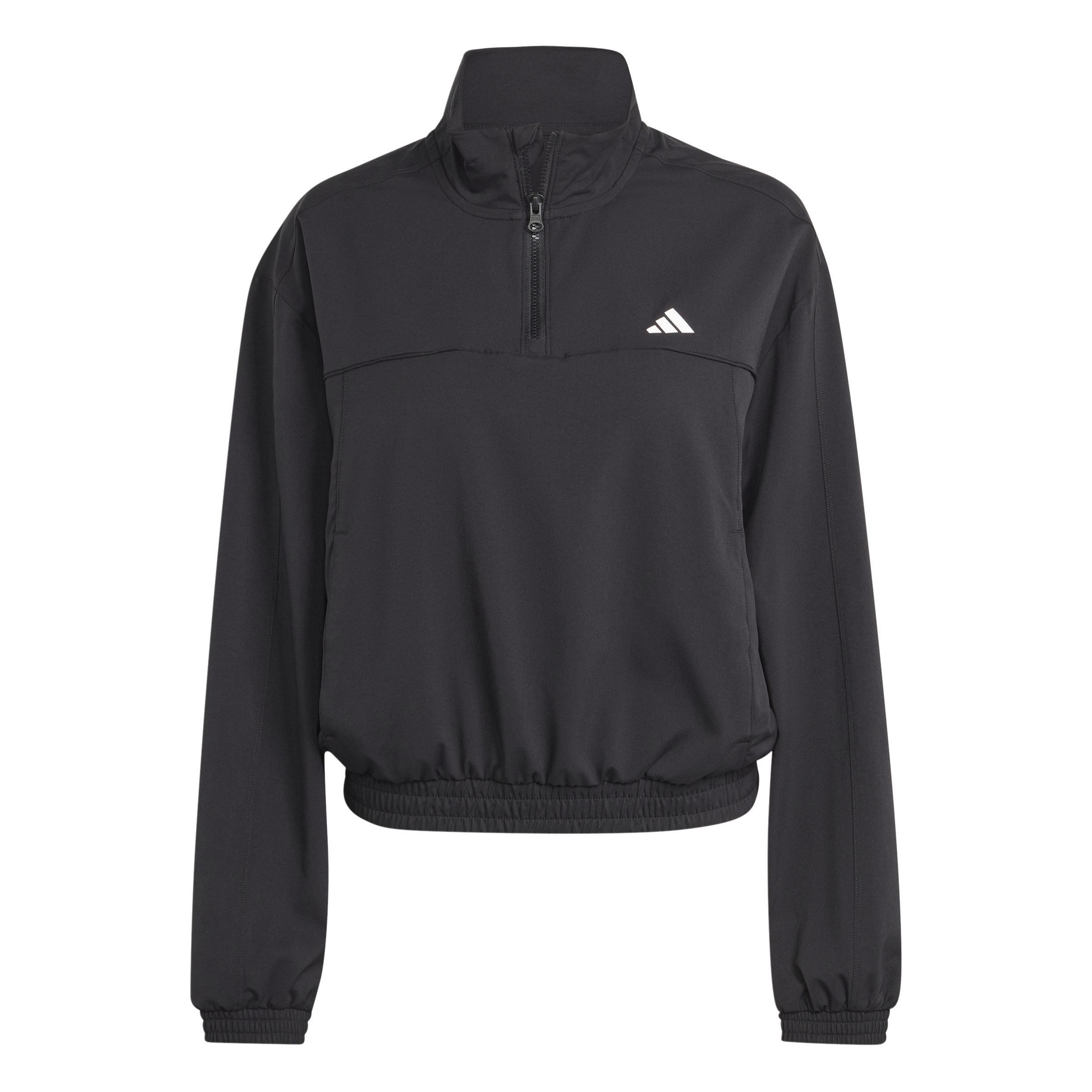AEROREADY Train Essentials Woven Quarter-Zip Track Jacket, Black, , large image number 2