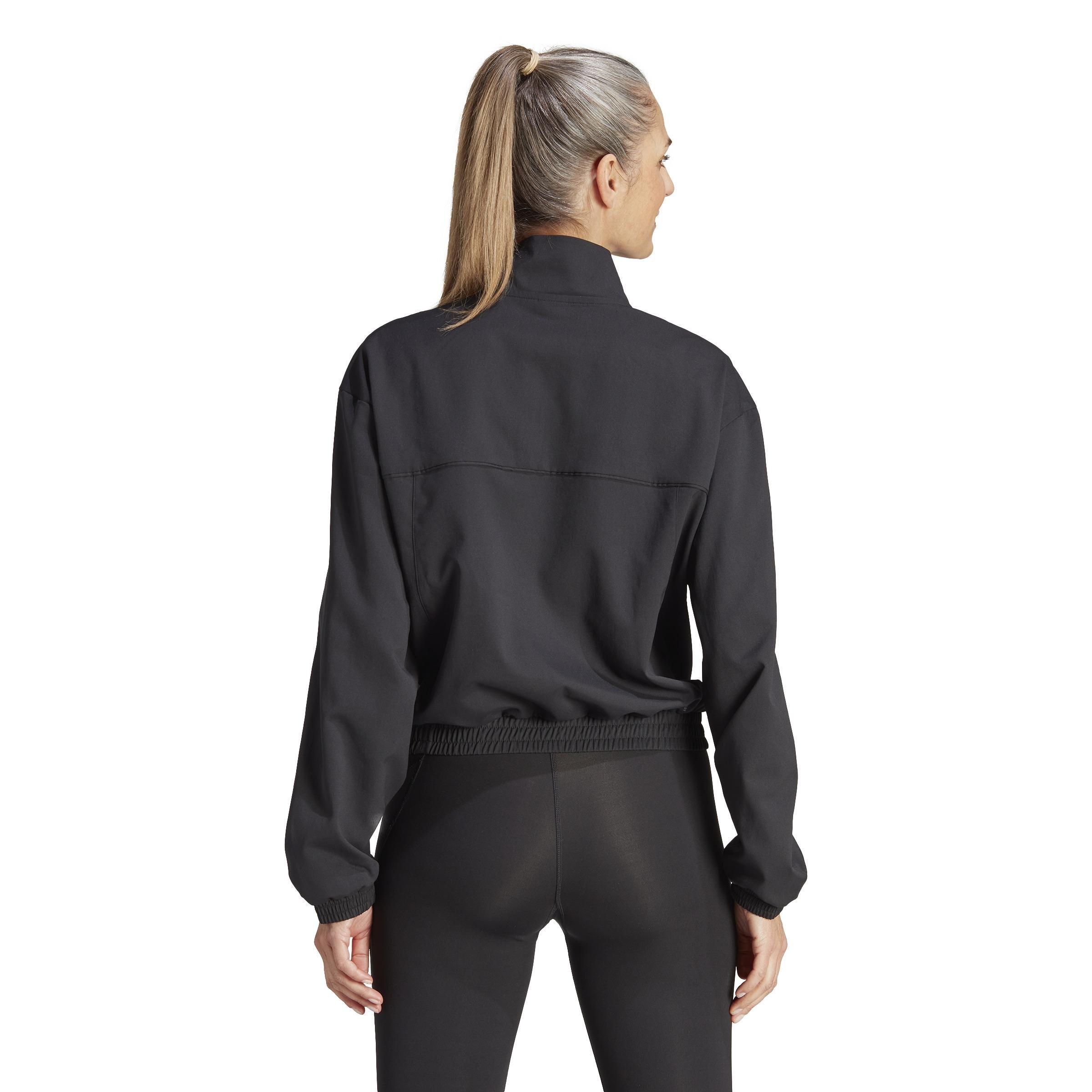 AEROREADY Train Essentials Woven Quarter-Zip Track Jacket, Black, , large image number 3