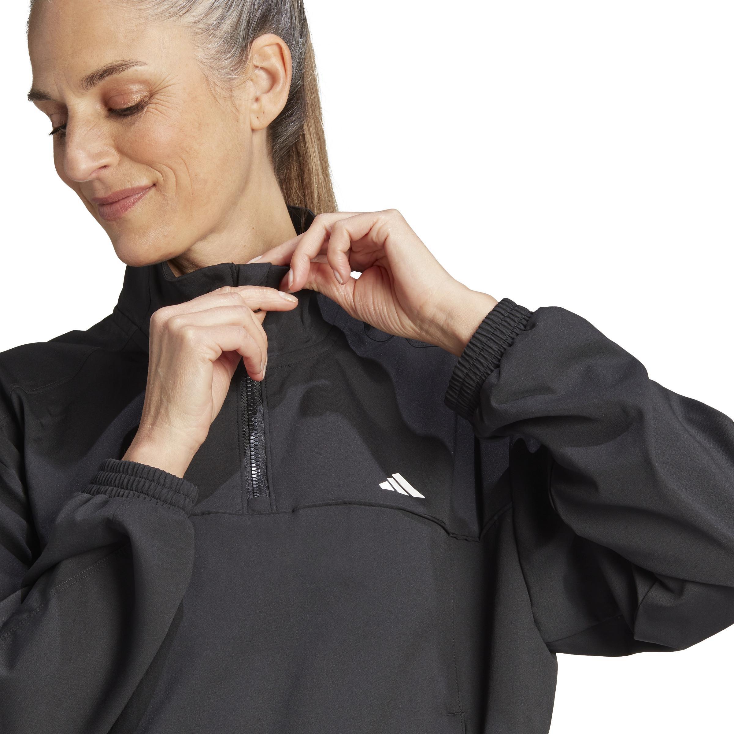 AEROREADY Train Essentials Woven Quarter-Zip Track Jacket, Black, , large image number 5