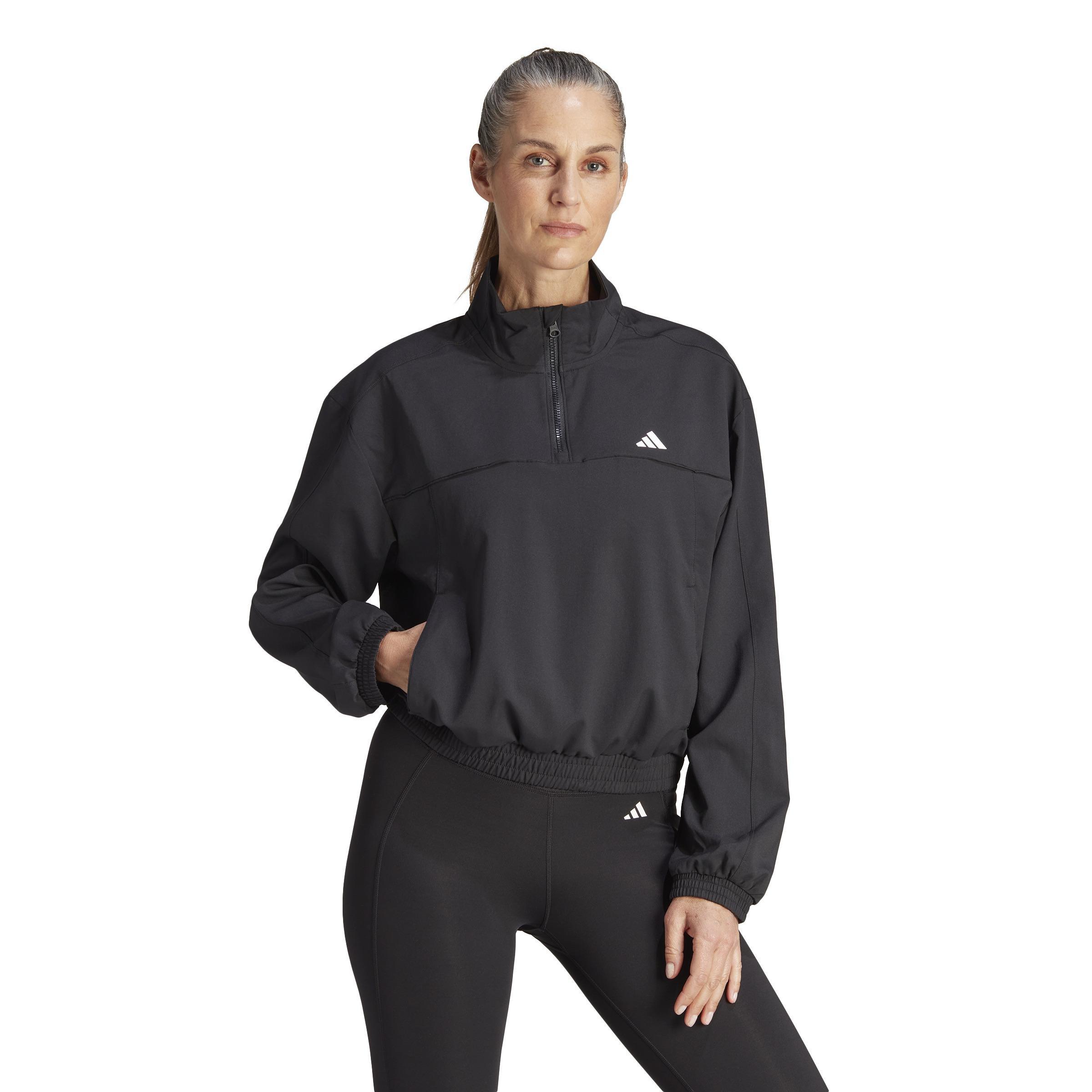 AEROREADY Train Essentials Woven Quarter-Zip Track Jacket, Black, , large image number 8