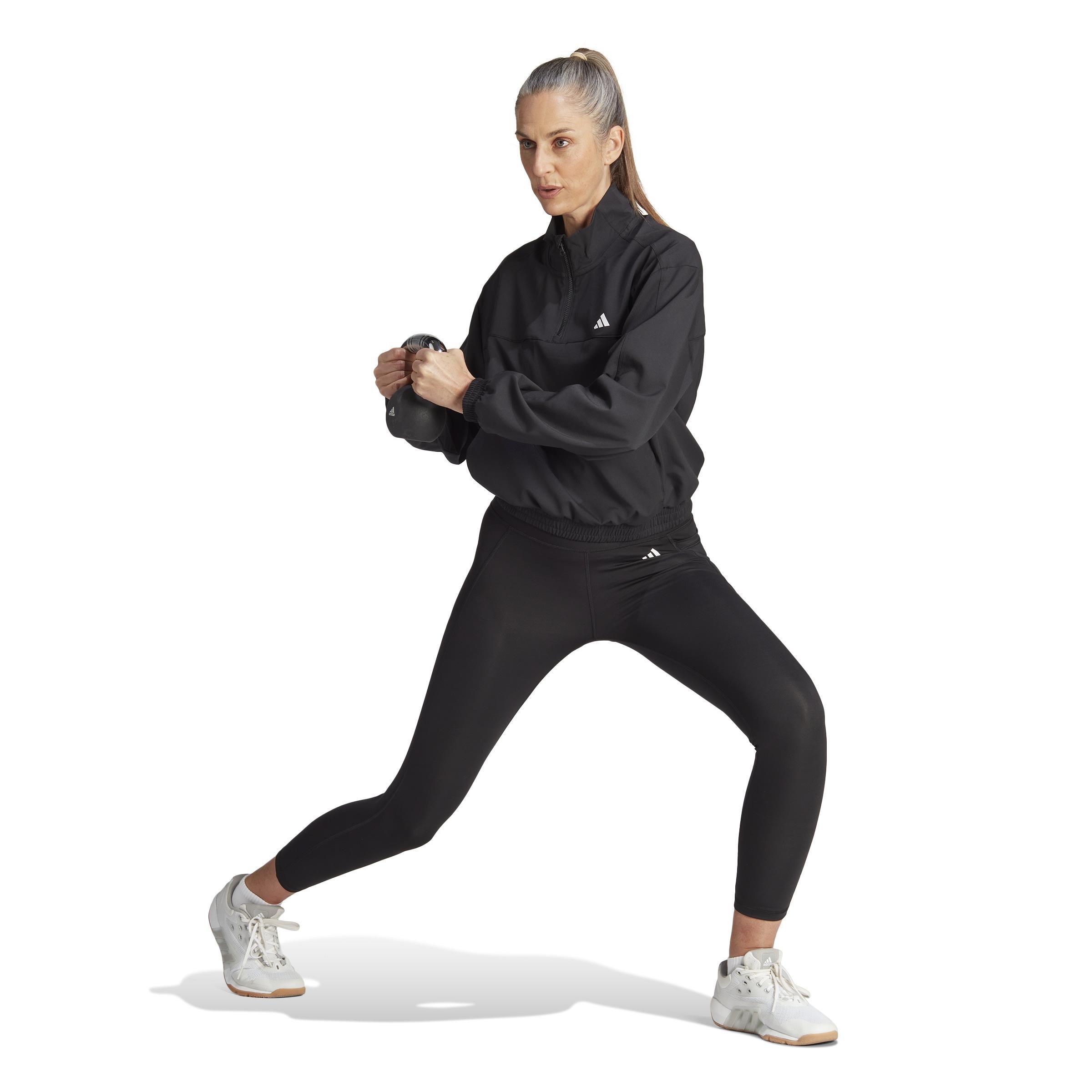 AEROREADY Train Essentials Woven Quarter-Zip Track Jacket, Black, , large image number 12