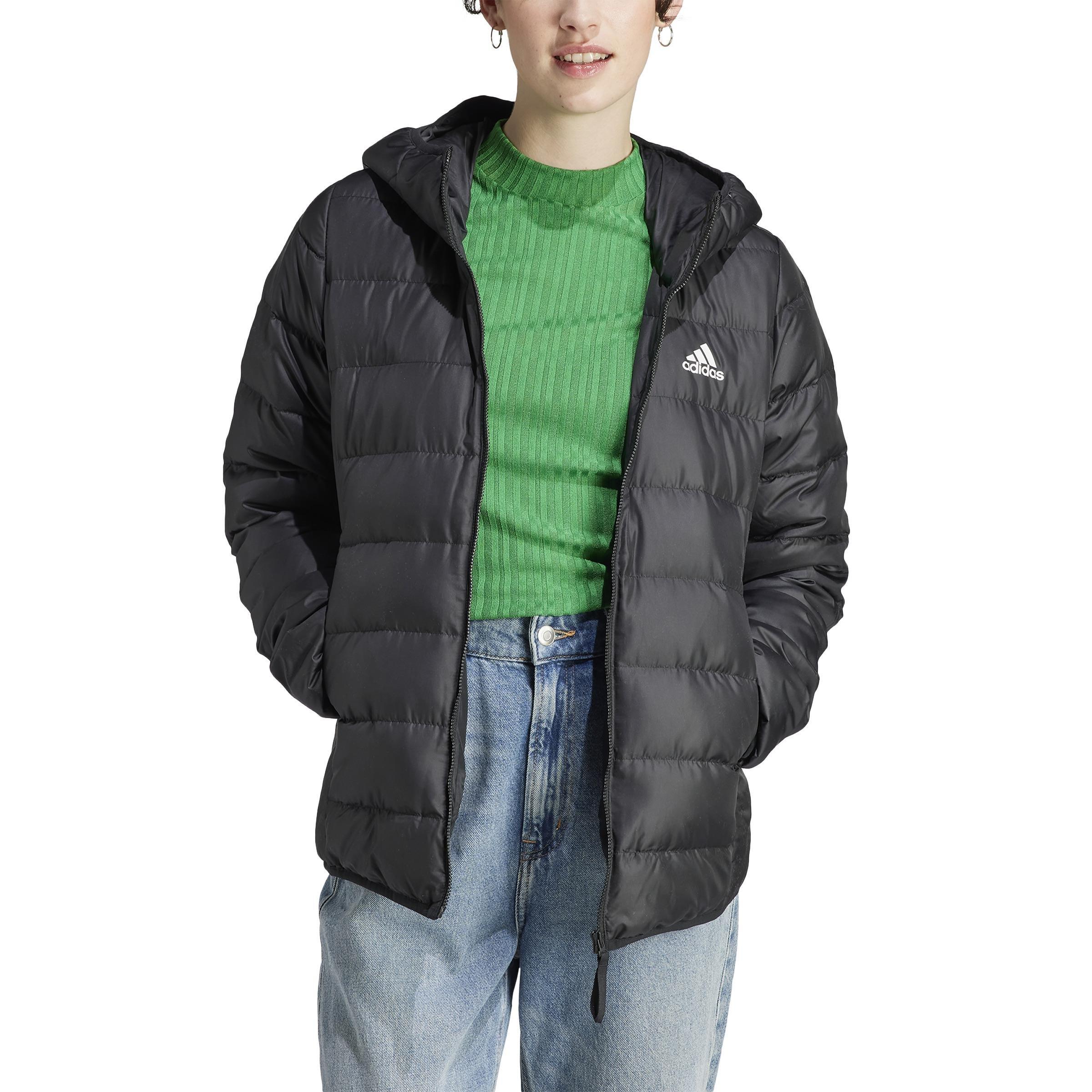 Essentials Light Down Hooded Jacket, Black, , large image number 0
