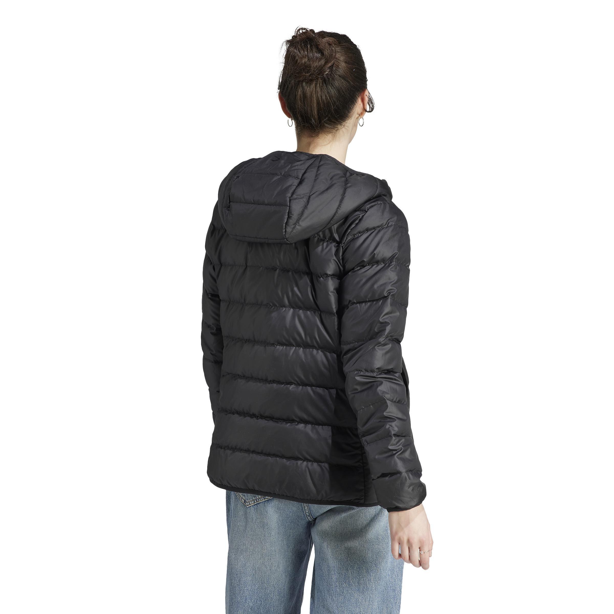 Essentials Light Down Hooded Jacket, Black, , large image number 3