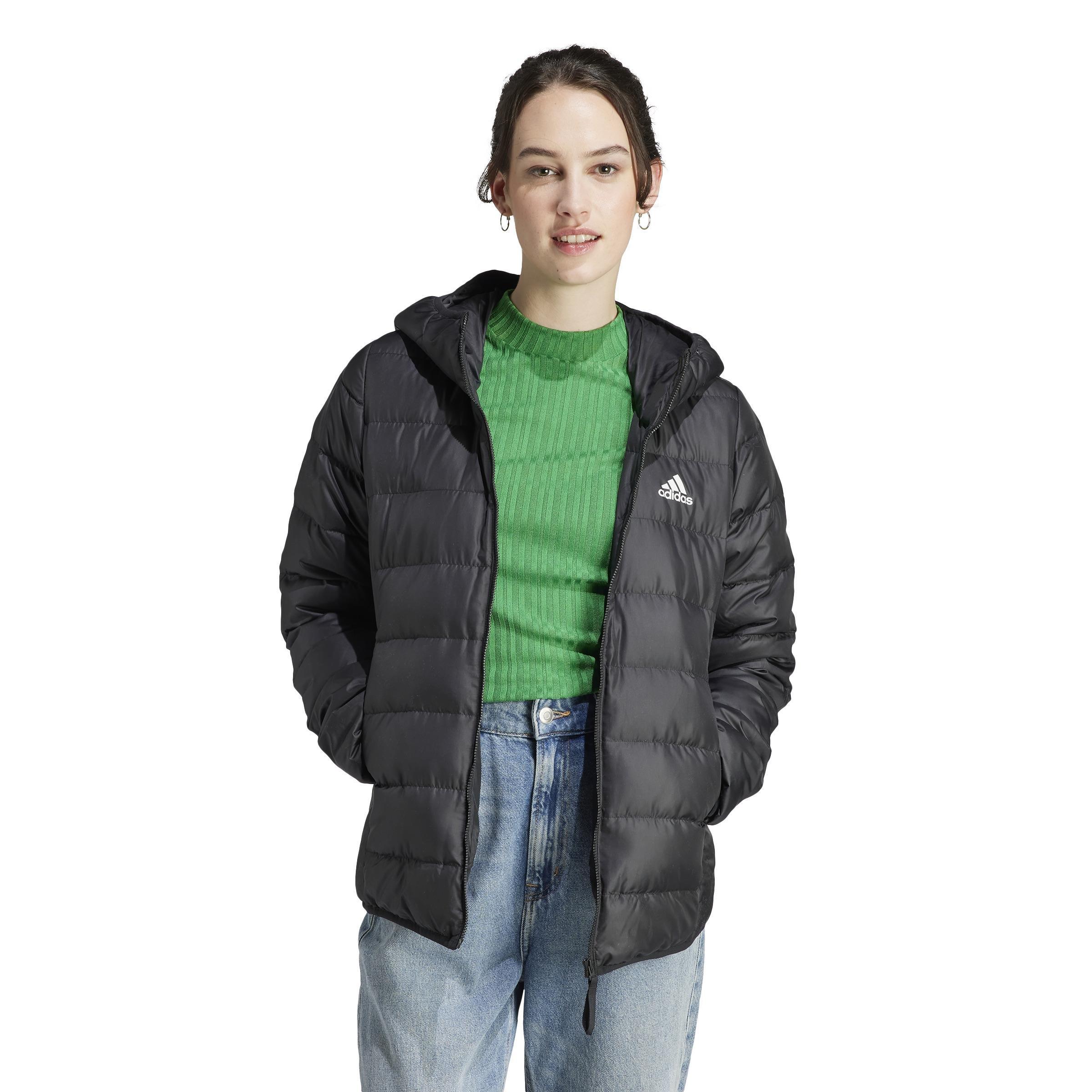 Essentials Light Down Hooded Jacket, Black, , large image number 10