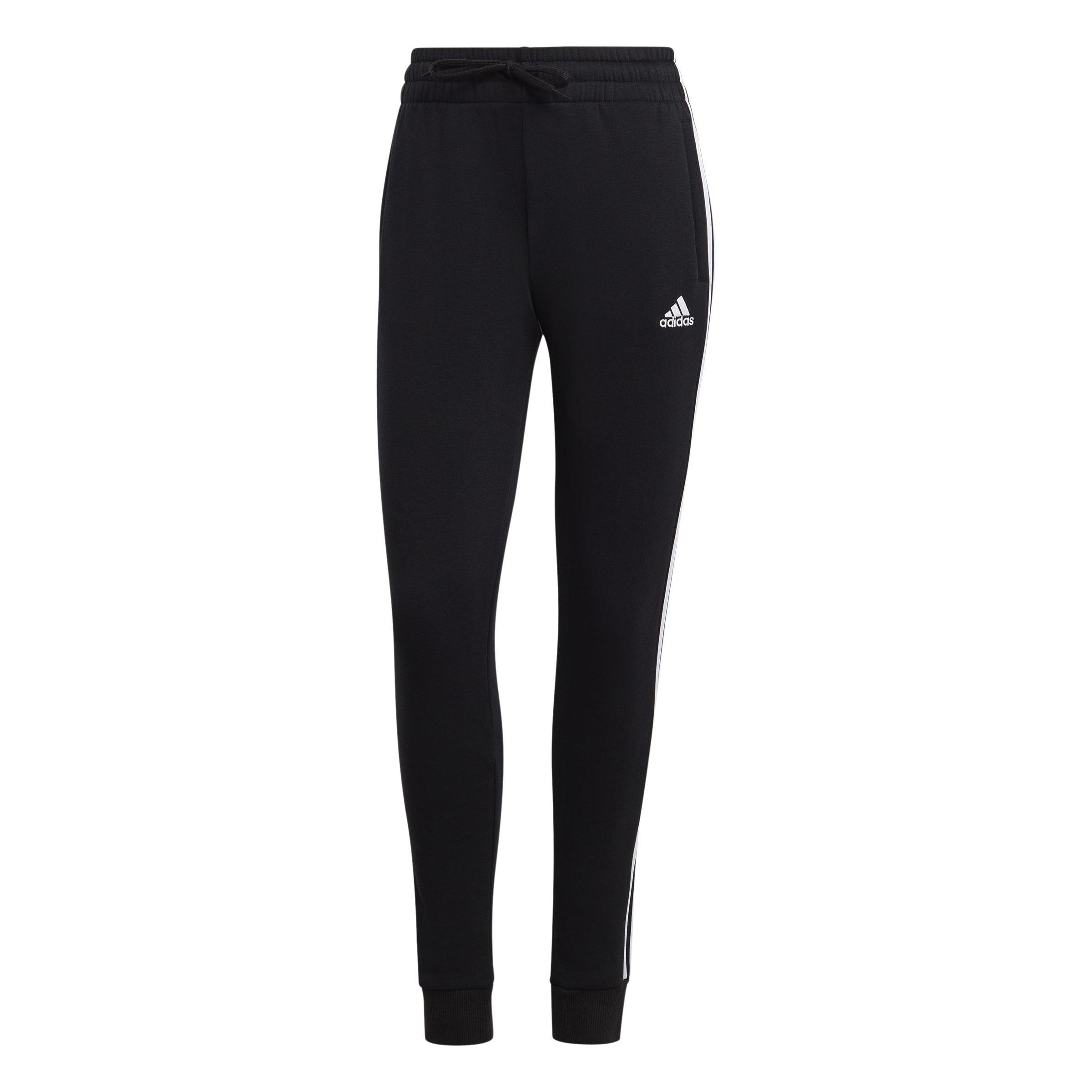 Essentials 3-Stripes Fleece Joggers, Black, A901_ONE, large image number 0