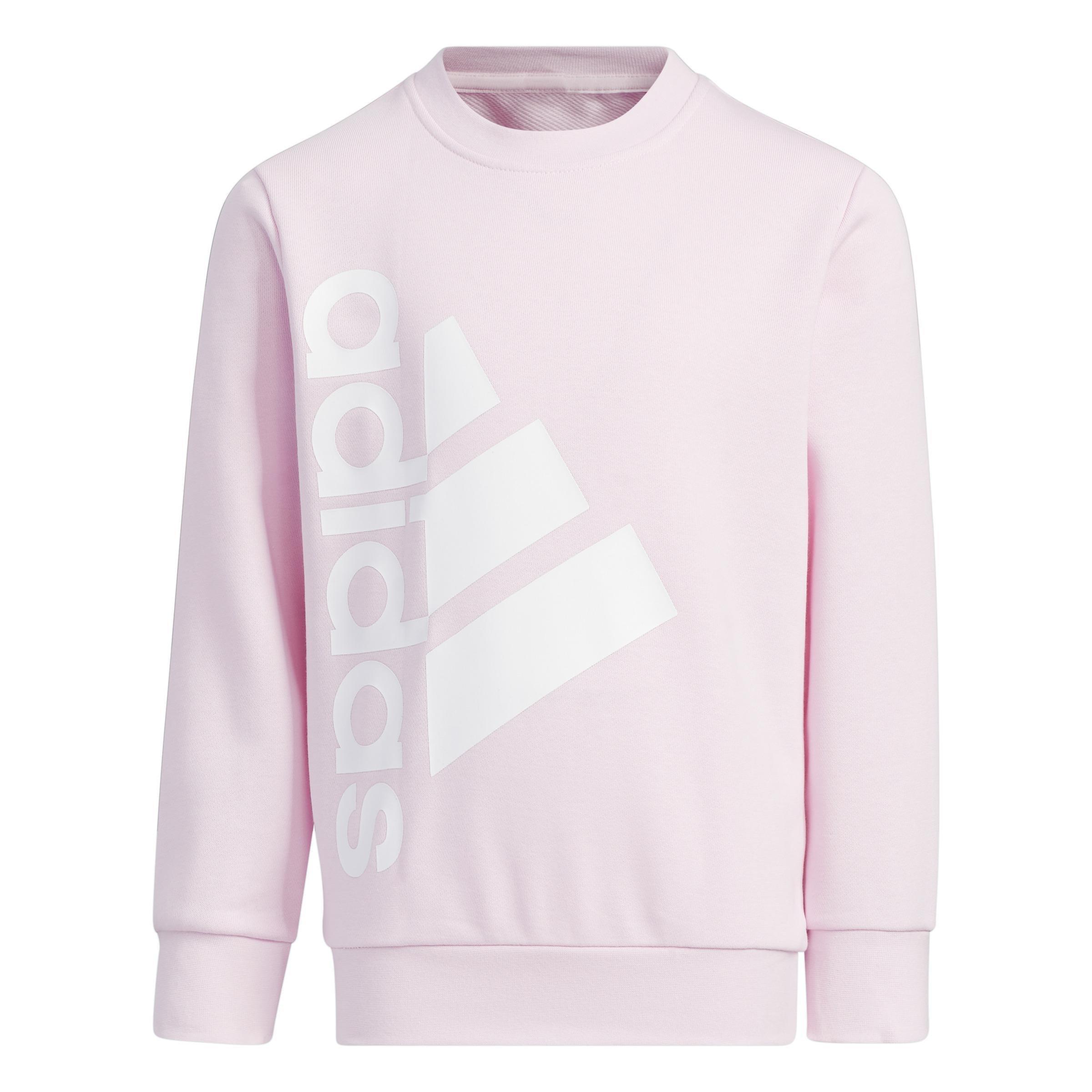 Unisex Kids Badge Of Sport Logo Crewneck Sweatshirt, Pink, A901_ONE, large image number 0