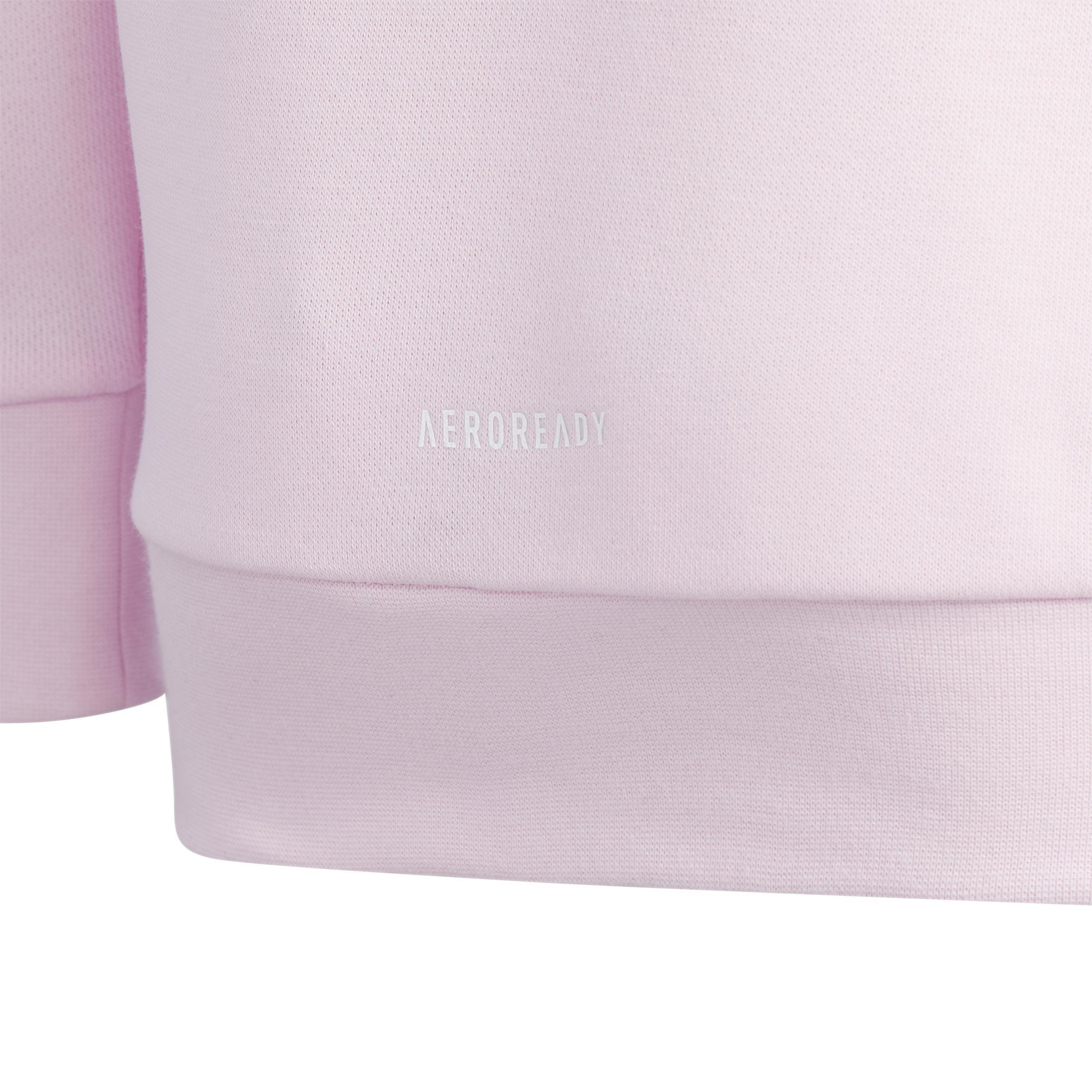 Unisex Kids Badge Of Sport Logo Crewneck Sweatshirt, Pink, A901_ONE, large image number 3