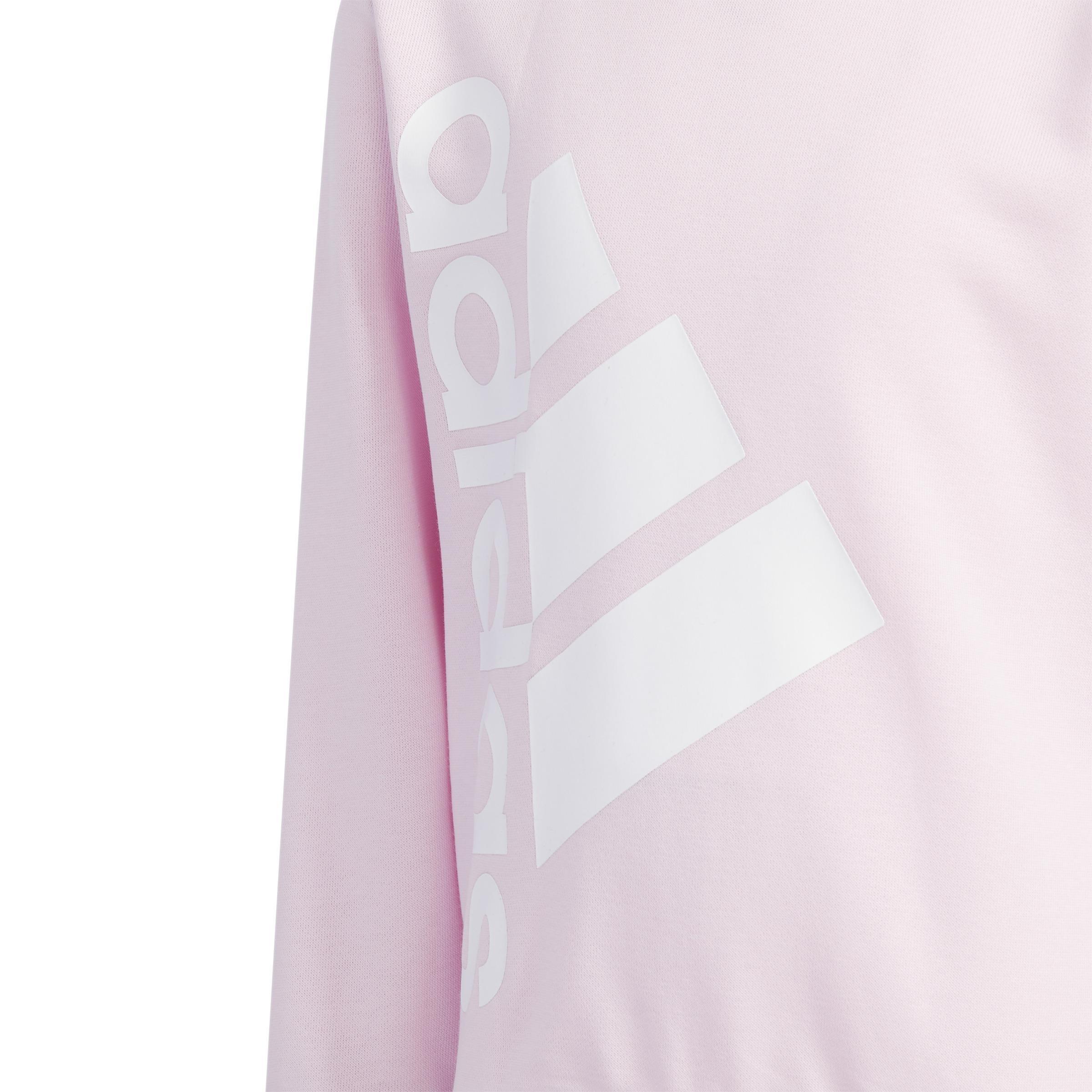 Unisex Kids Badge Of Sport Logo Crewneck Sweatshirt, Pink, A901_ONE, large image number 4