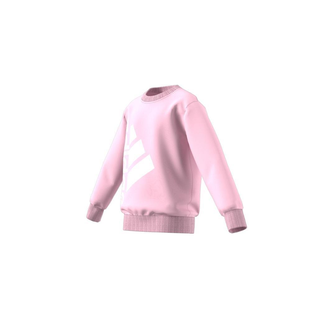 Unisex Kids Badge Of Sport Logo Crewneck Sweatshirt, Pink, A901_ONE, large image number 8