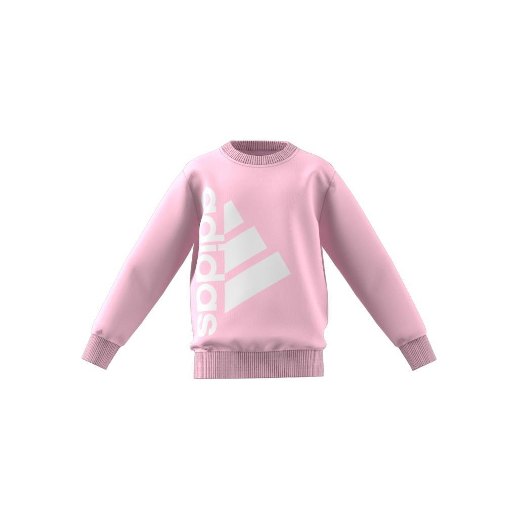 Unisex Kids Badge Of Sport Logo Crewneck Sweatshirt, Pink, A901_ONE, large image number 11