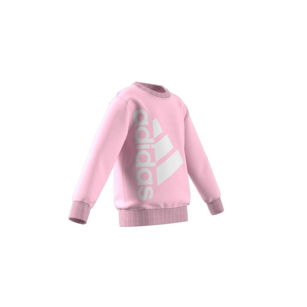 Unisex Kids Badge Of Sport Logo Crewneck Sweatshirt, Pink, A901_ONE, large image number 12